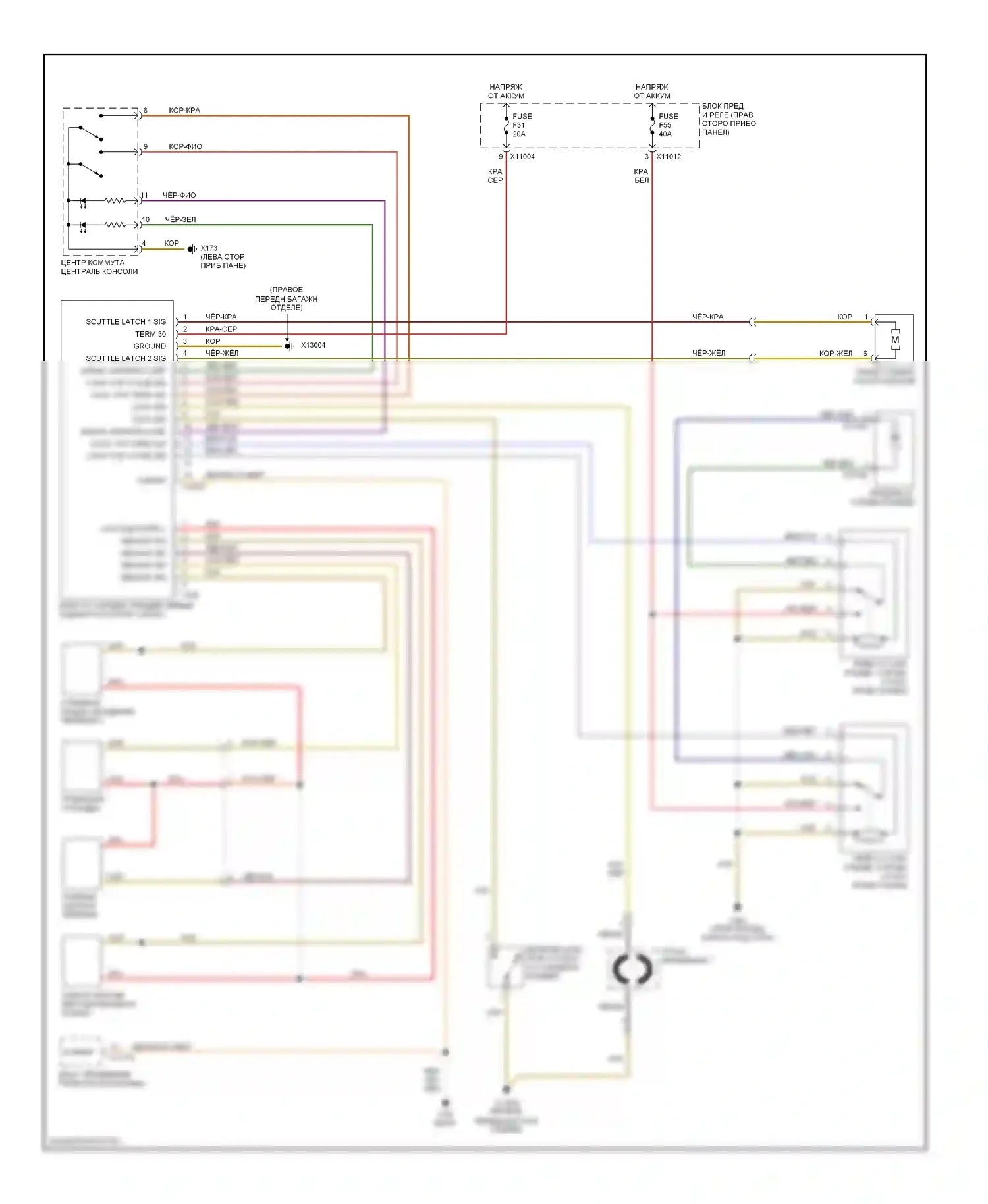 Z4 BMW E85/E86 рестайлинг (2005-2009): Электросхема складной крыши/люка 