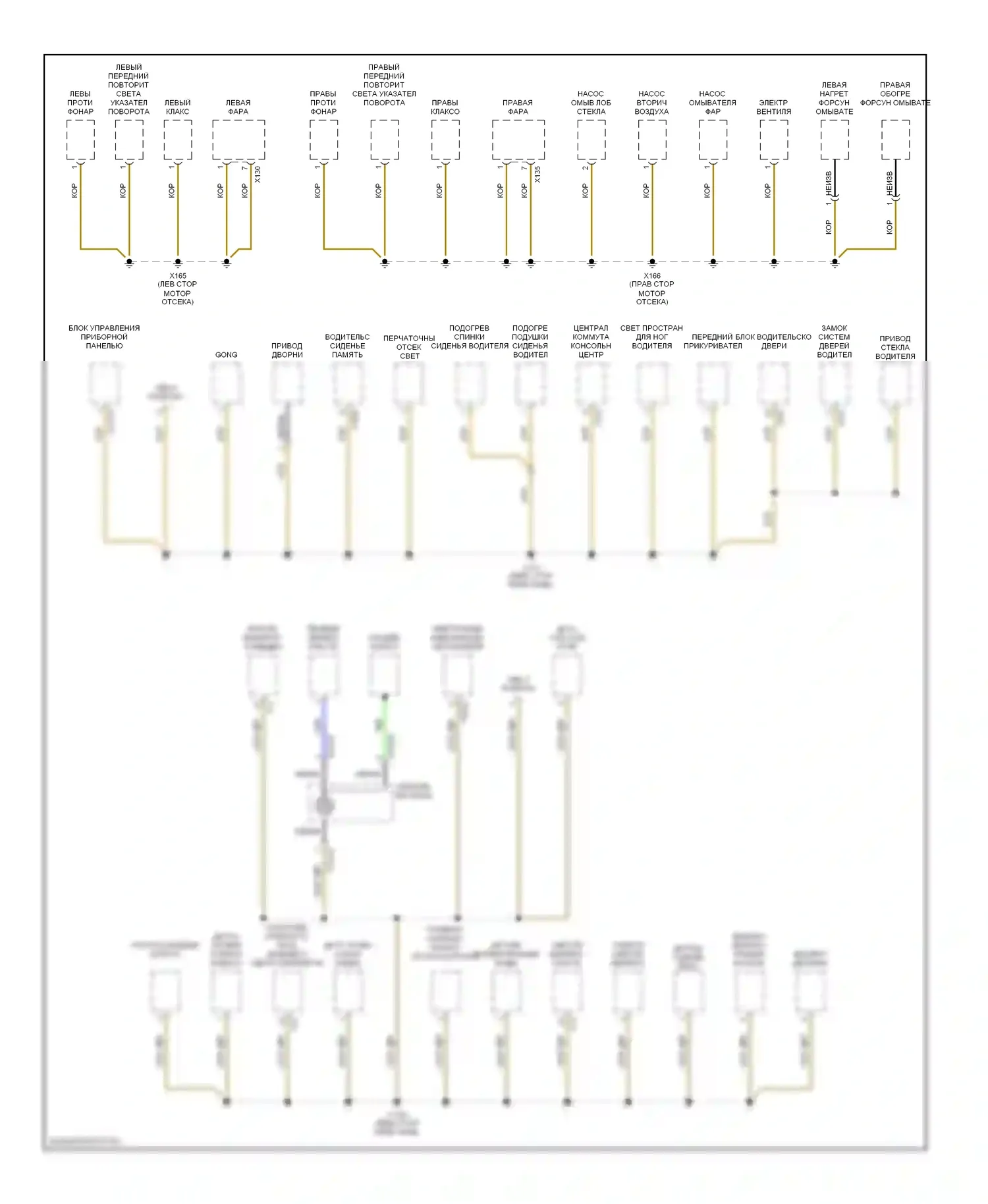 Z4 BMW E85/E86 рестайлинг (2005-2009): Электросхема точек подключения масс (1 из 4) 