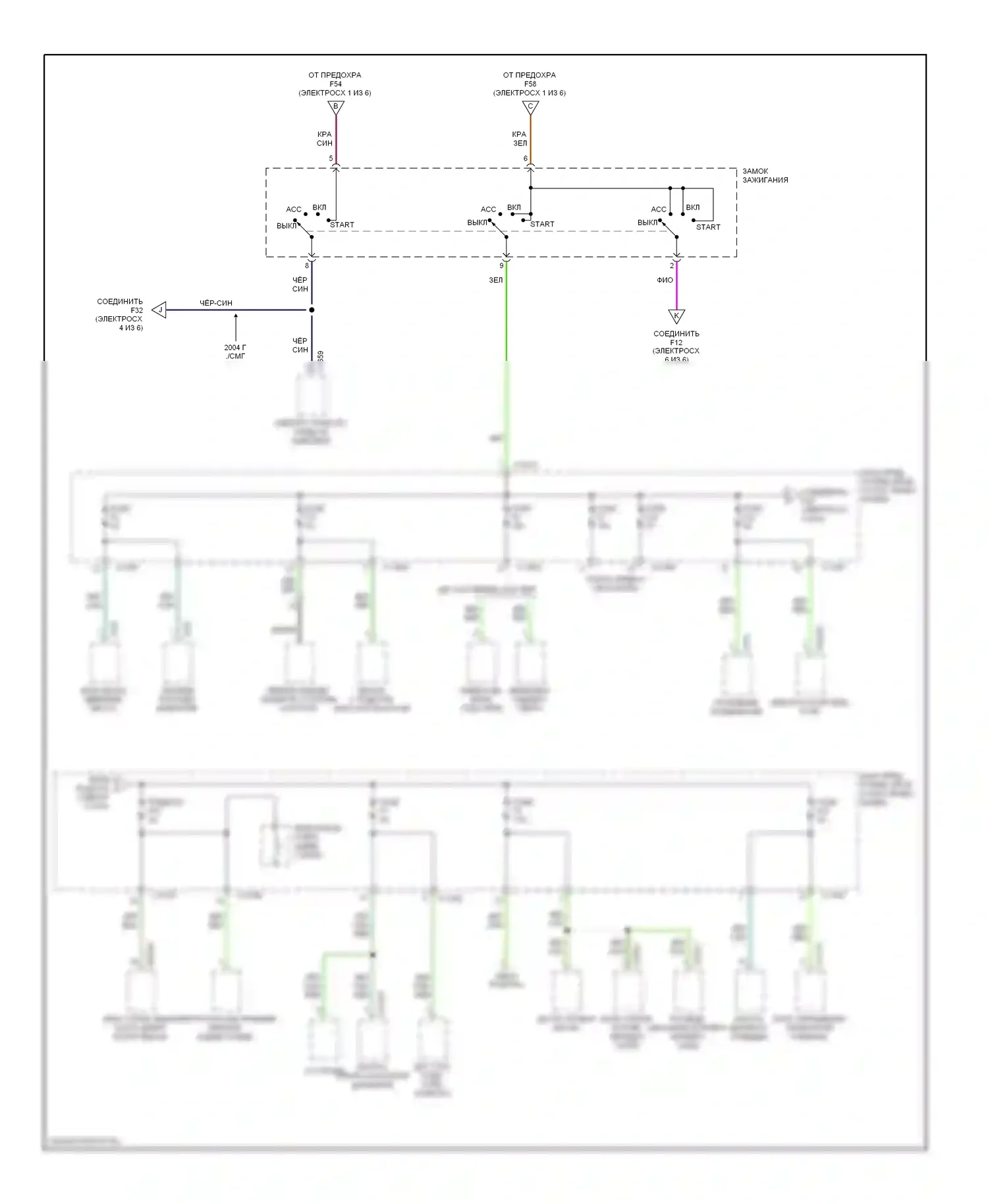 Z4 BMW E85/E86 (2002-2005): Электросхема блока предохранителей реле (5 из 6) 