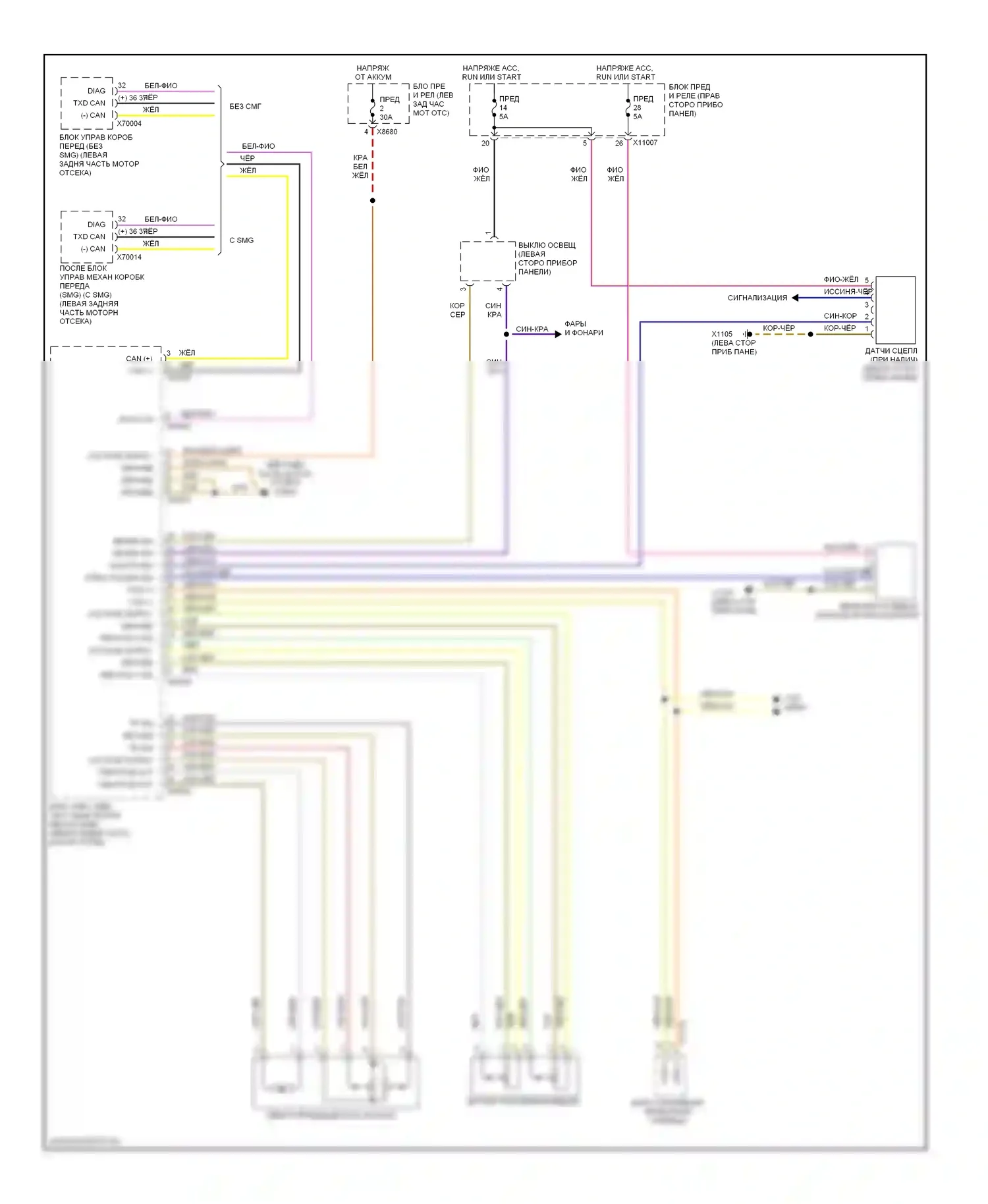 Z4 BMW E85/E86 (2002-2005): Электросхема круиз-контроля 