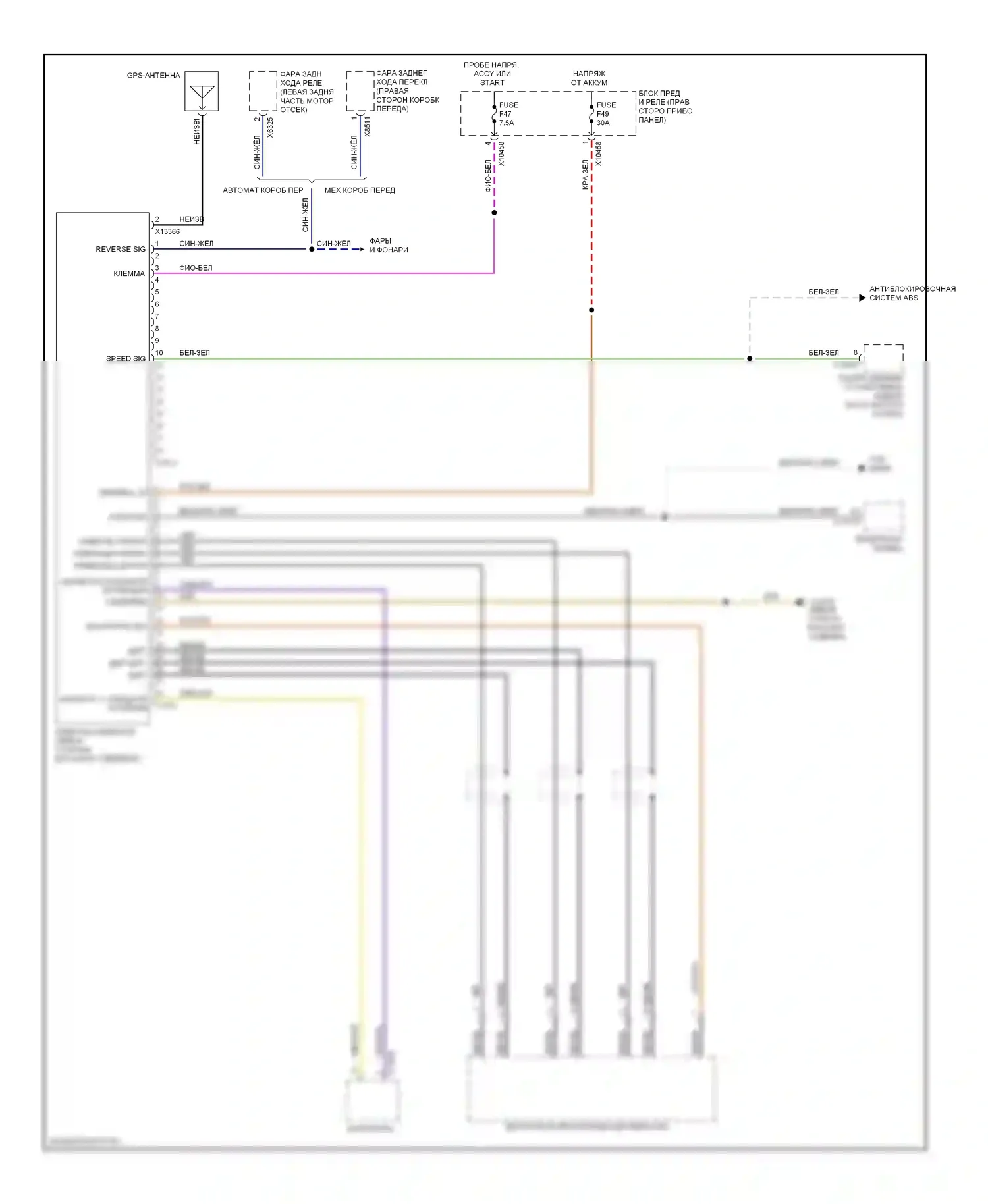 Z4 BMW E85/E86 (2002-2005): Электросхема навигации, без vid 