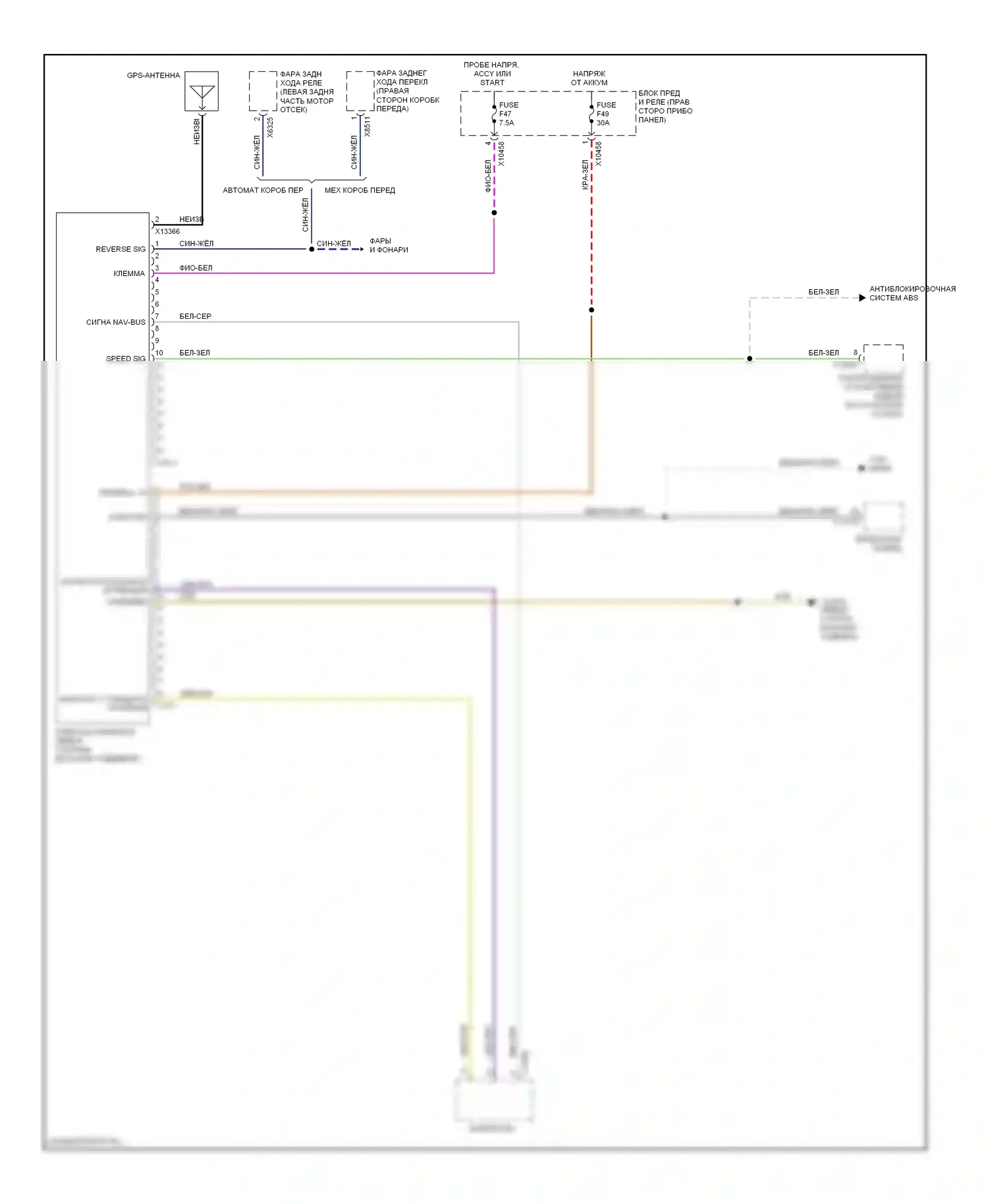 Z4 BMW E85/E86 (2002-2005): Электросхема навигации, с mir 