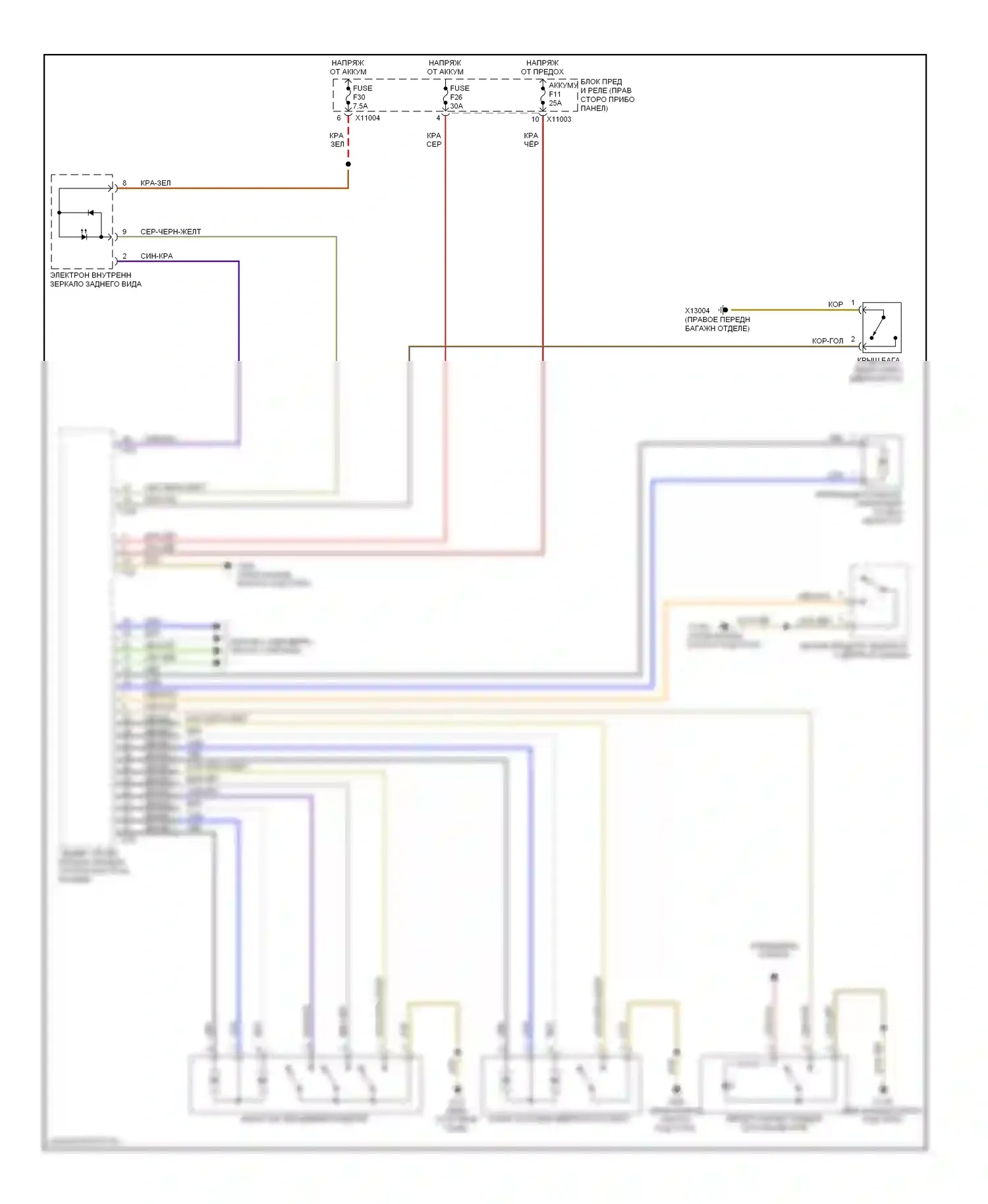 Z4 BMW E85/E86 (2002-2005): Электросхема центрального замка 
