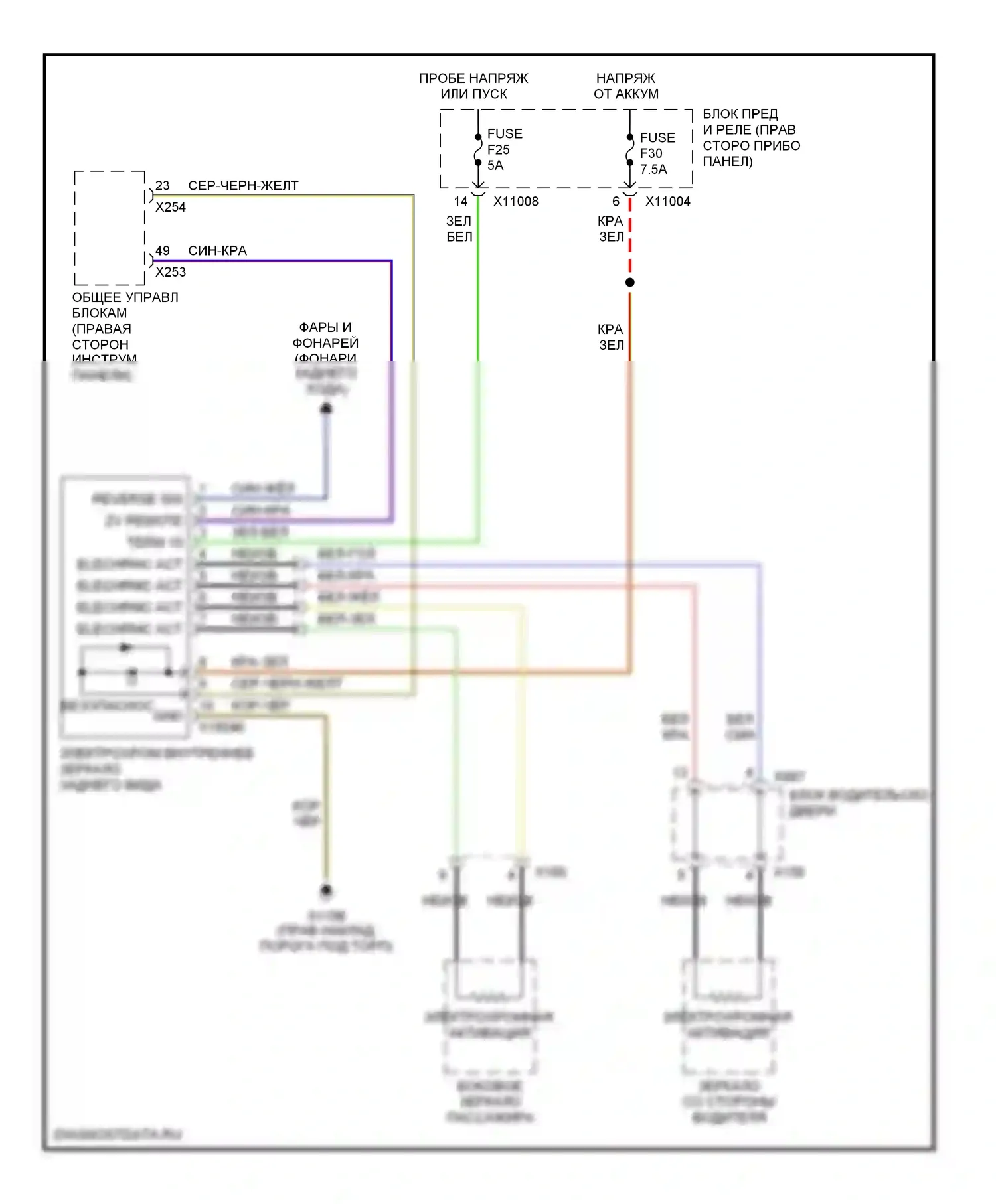 Z4 BMW E85/E86 (2002-2005): Электросхема электрохромного зеркала 