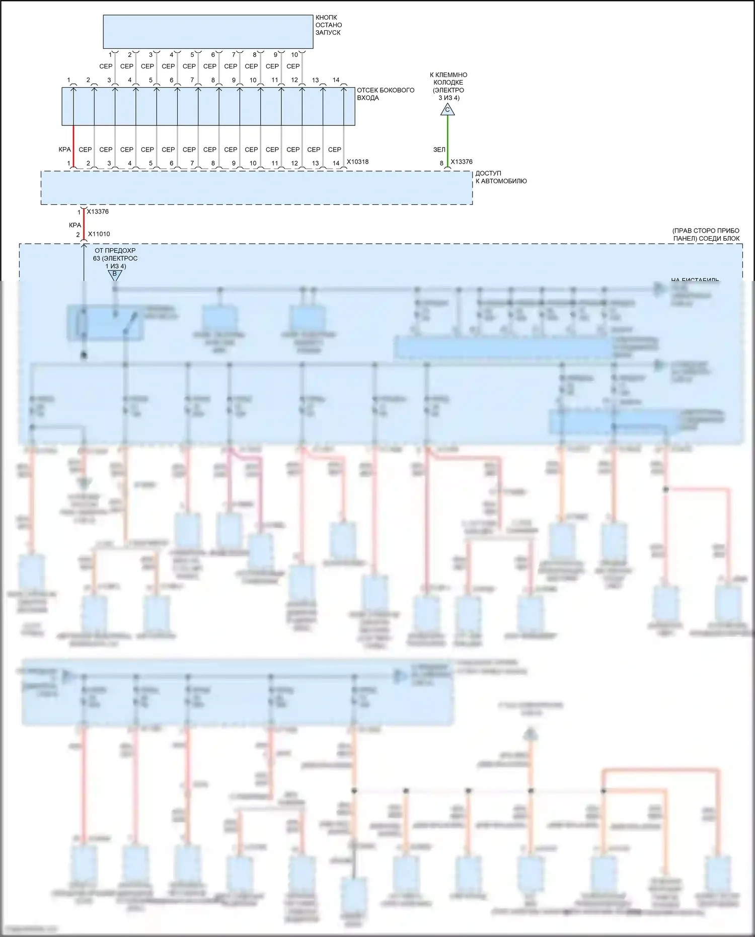 Z4 BMW E89 рестайлинг (2013-2017): Электросхема блока предохранителей реле (2 из 4) 