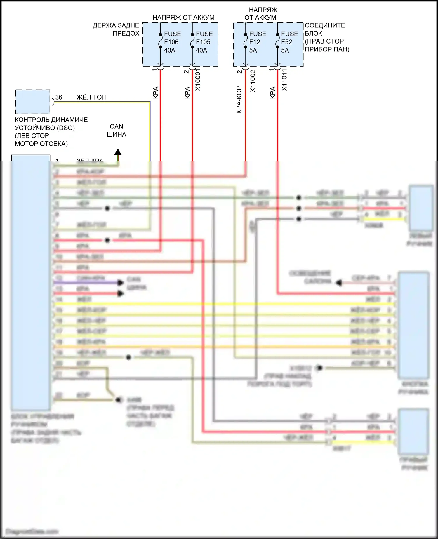 Z4 BMW E89 рестайлинг (2013-2017): Электросхема растормаживания стояночного тормоза 