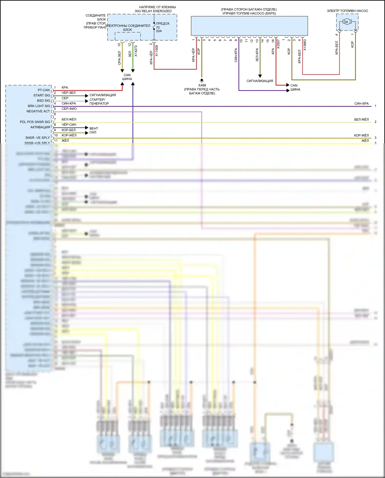 Z4 BMW E89 рестайлинг (2013-2017): Электросхема двигателя 3,0л турбо (1 из 4) 