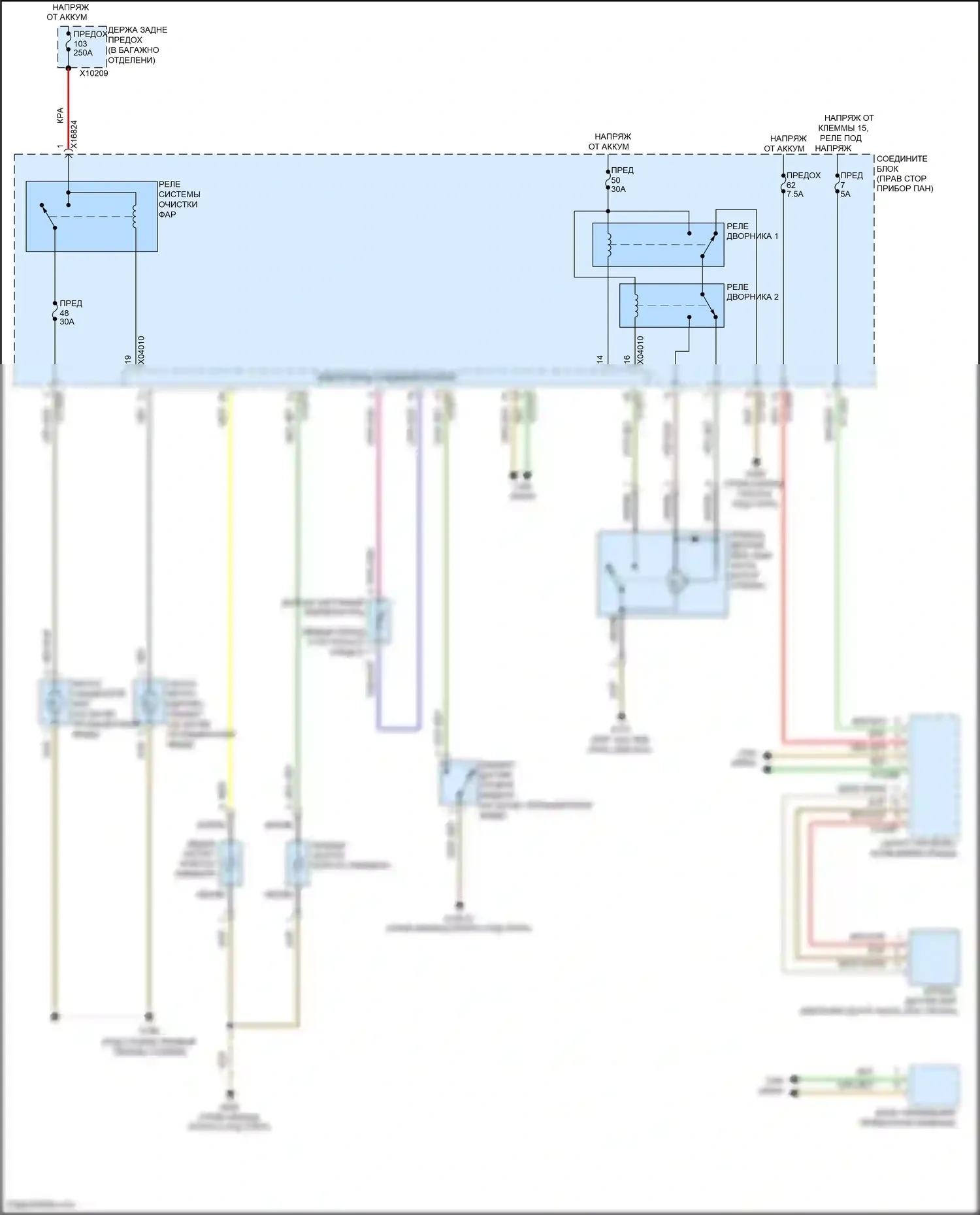 Z4 BMW E89 рестайлинг (2013-2017): Дворники и омыватели электросхема 