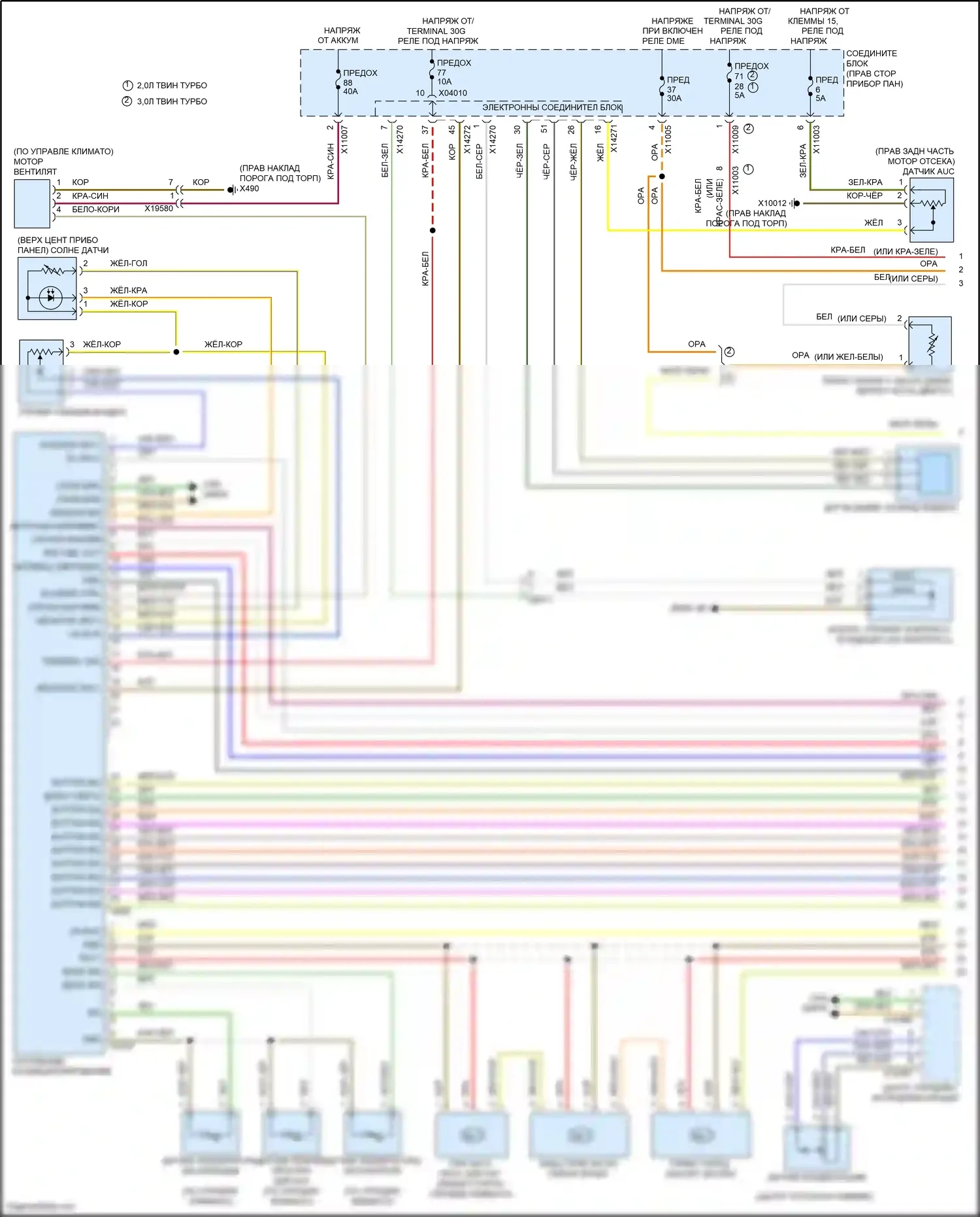 Z4 BMW E89 рестайлинг (2013-2017): Электросхема климат контроля (1 из 2) 