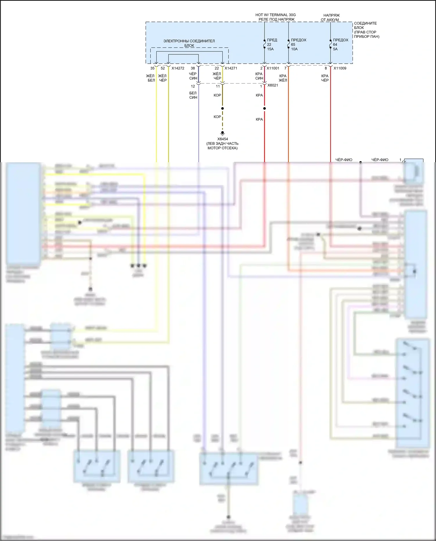 Z4 BMW E89 рестайлинг (2013-2017): Электросхема соединений коробки передач, 7-ступенчатая автоматическая коробка передач 