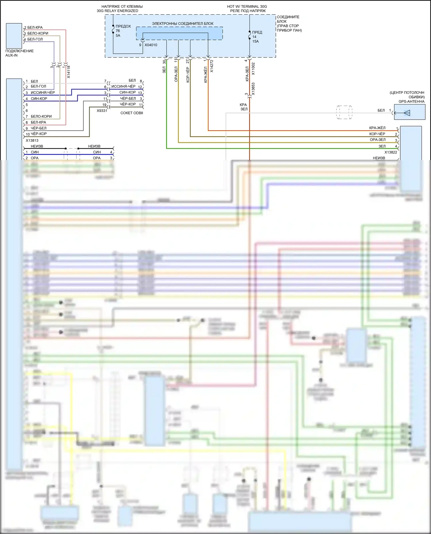 Z4 BMW E89 рестайлинг (2013-2017): Электросхема магнитолы премиум-класса, с микросхемой, без усилителя (1 из 2) 