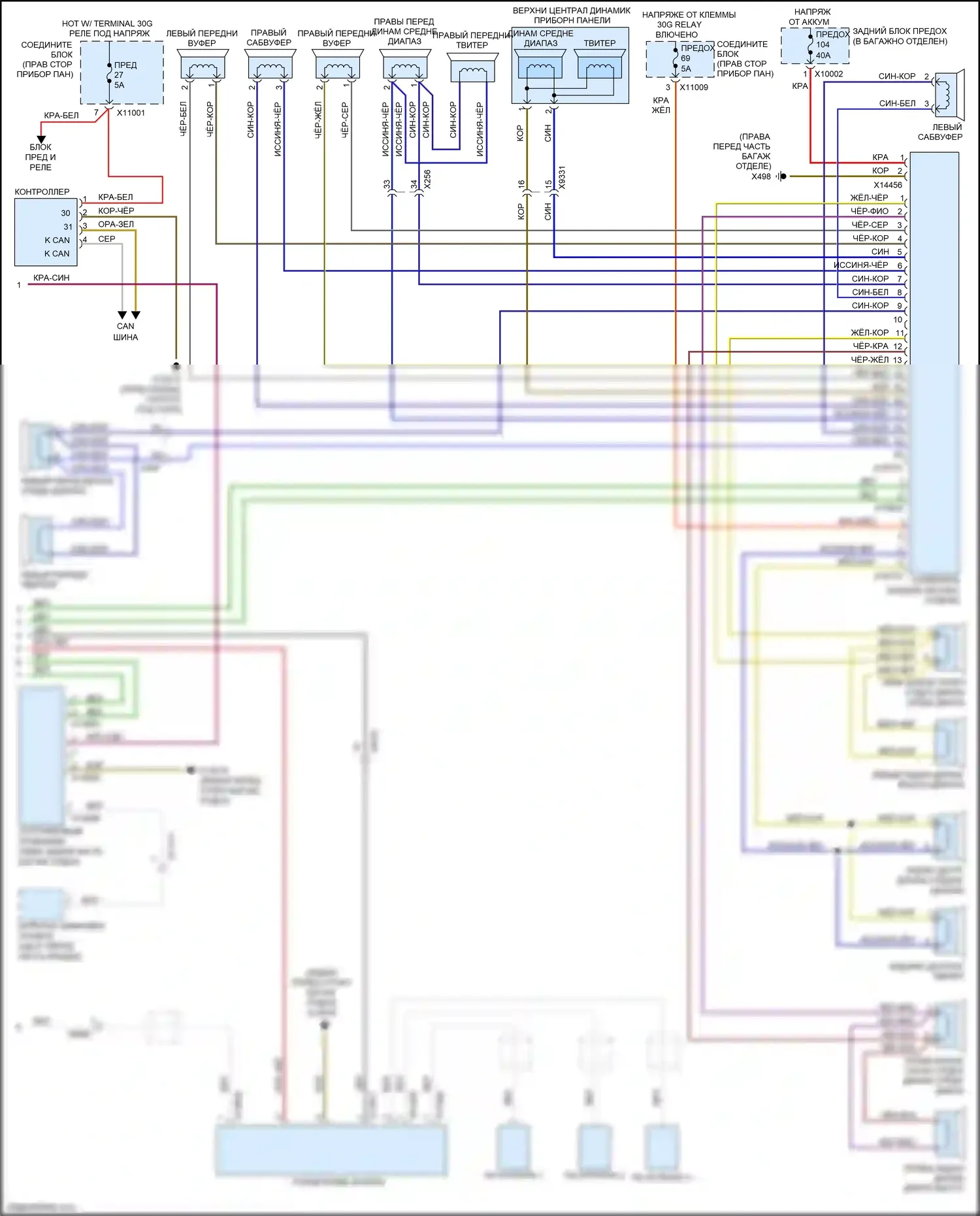 Z4 BMW E89 рестайлинг (2013-2017): Электросхема магнитолы, с cic и top hifi radio (2 из 2) 