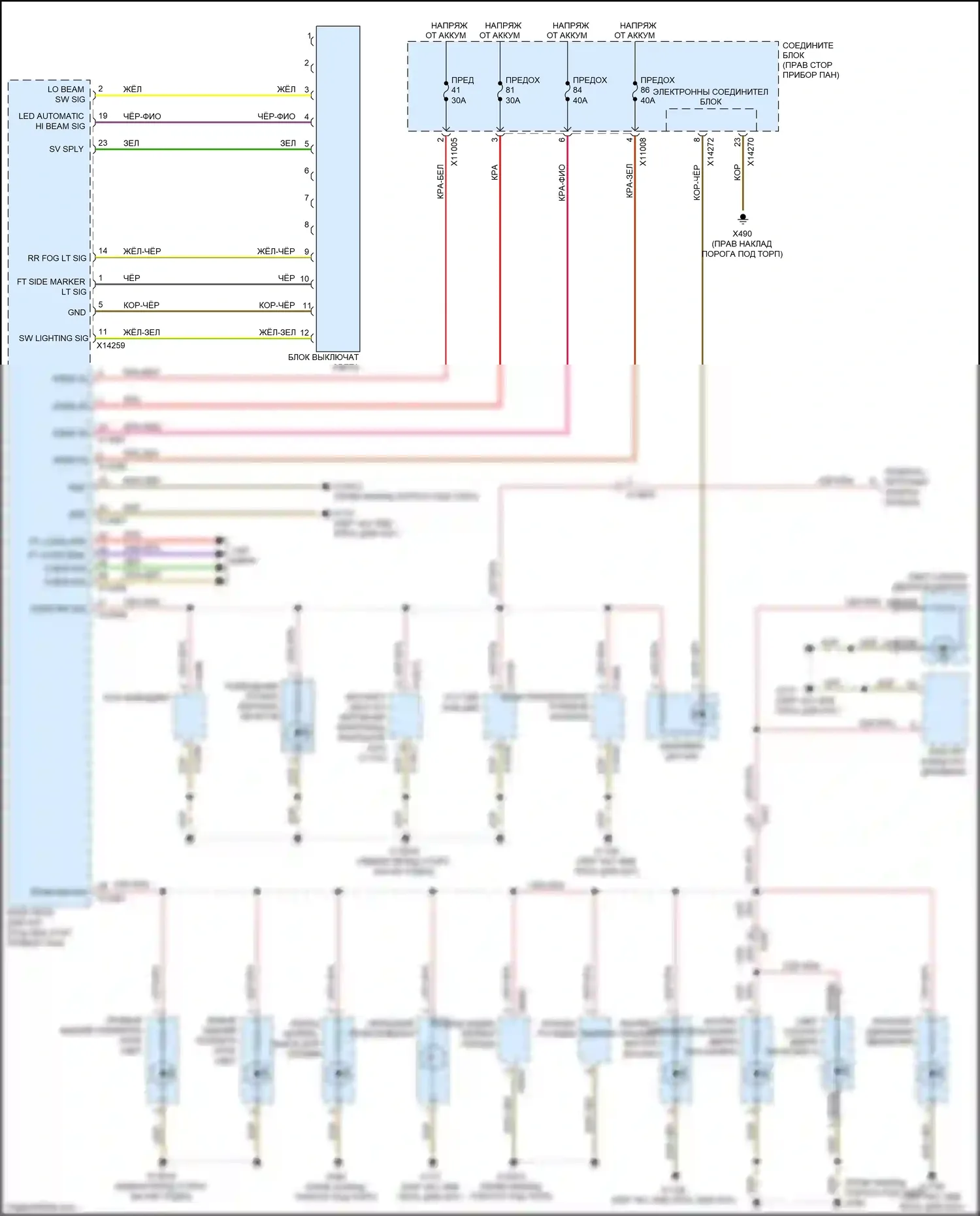 Z4 BMW E89 рестайлинг (2013-2017): Электросхема подсветки приборной панели 