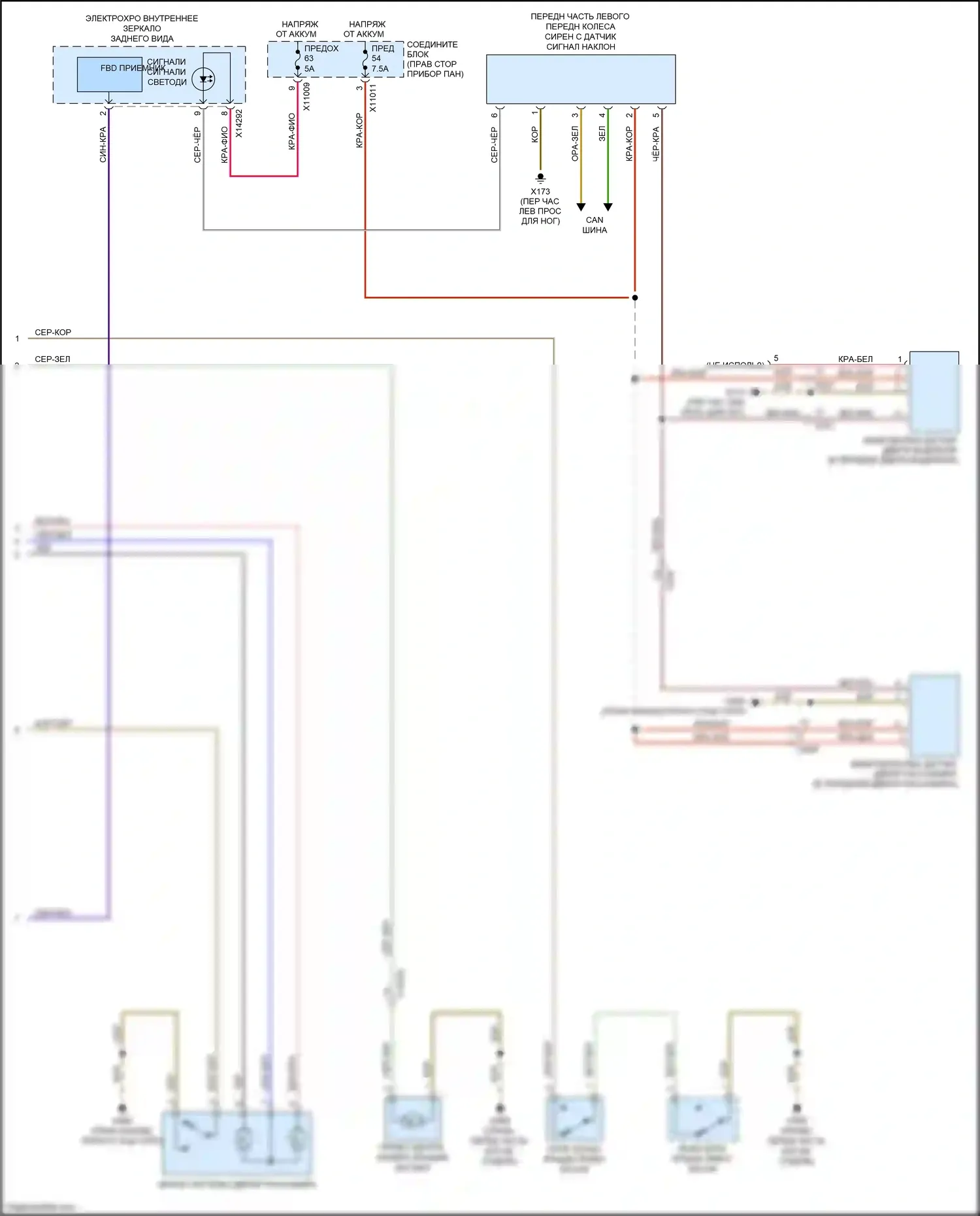 Z4 BMW E89 рестайлинг (2013-2017): Электросхема сигнализации и центрального запирания (2 из 2) 