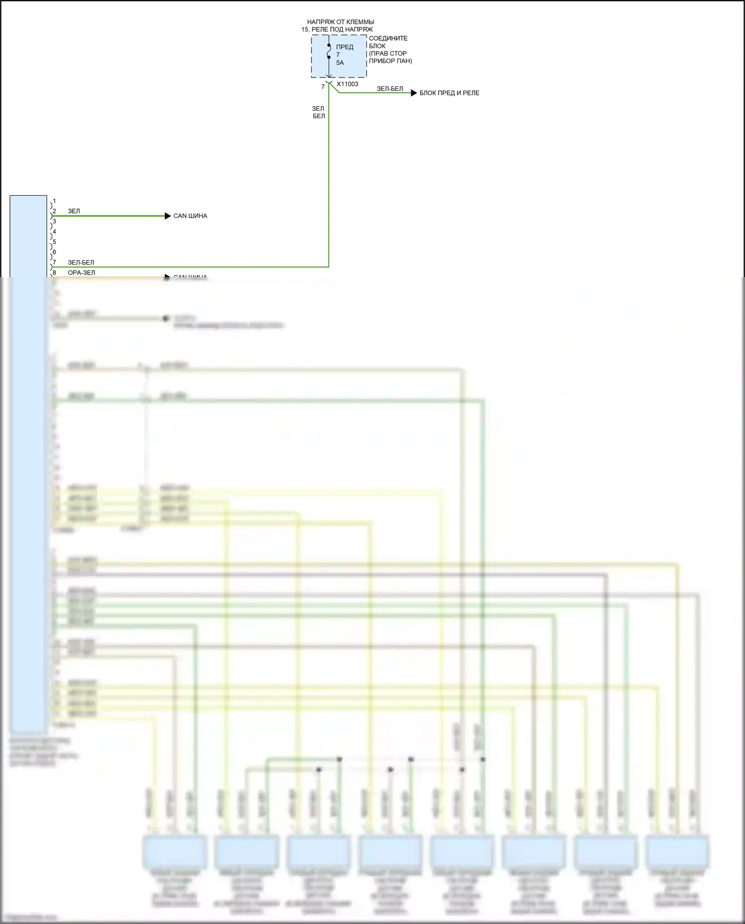Z4 BMW E89 рестайлинг (2013-2017): Электросхема парктроника 