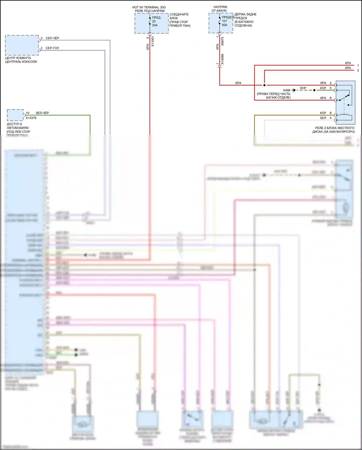 Z4 BMW E89 рестайлинг (2013-2017): Электросхема складной крыши/люка (1 из 2) 