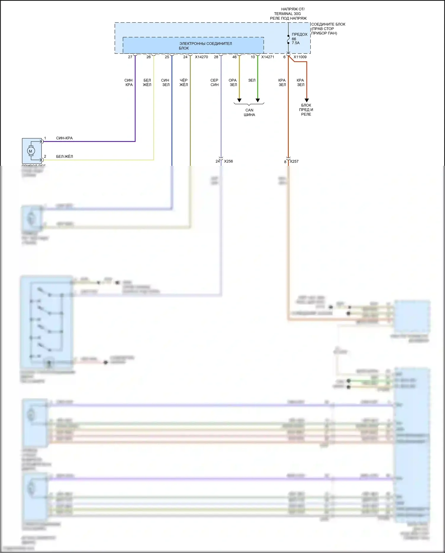 Z4 BMW E89 рестайлинг (2013-2017): Стеклоподъемники электросхема 
