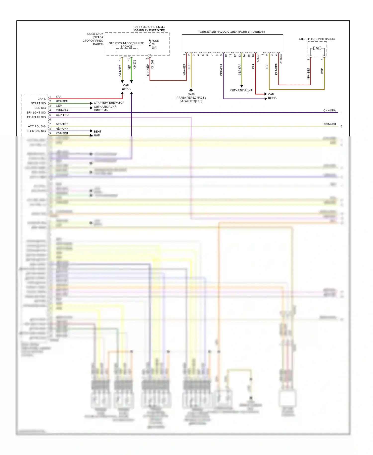 Z4 BMW E89 (2009-2013): Электросхема двигателя 3.0л твин турбо (1 из 4) 