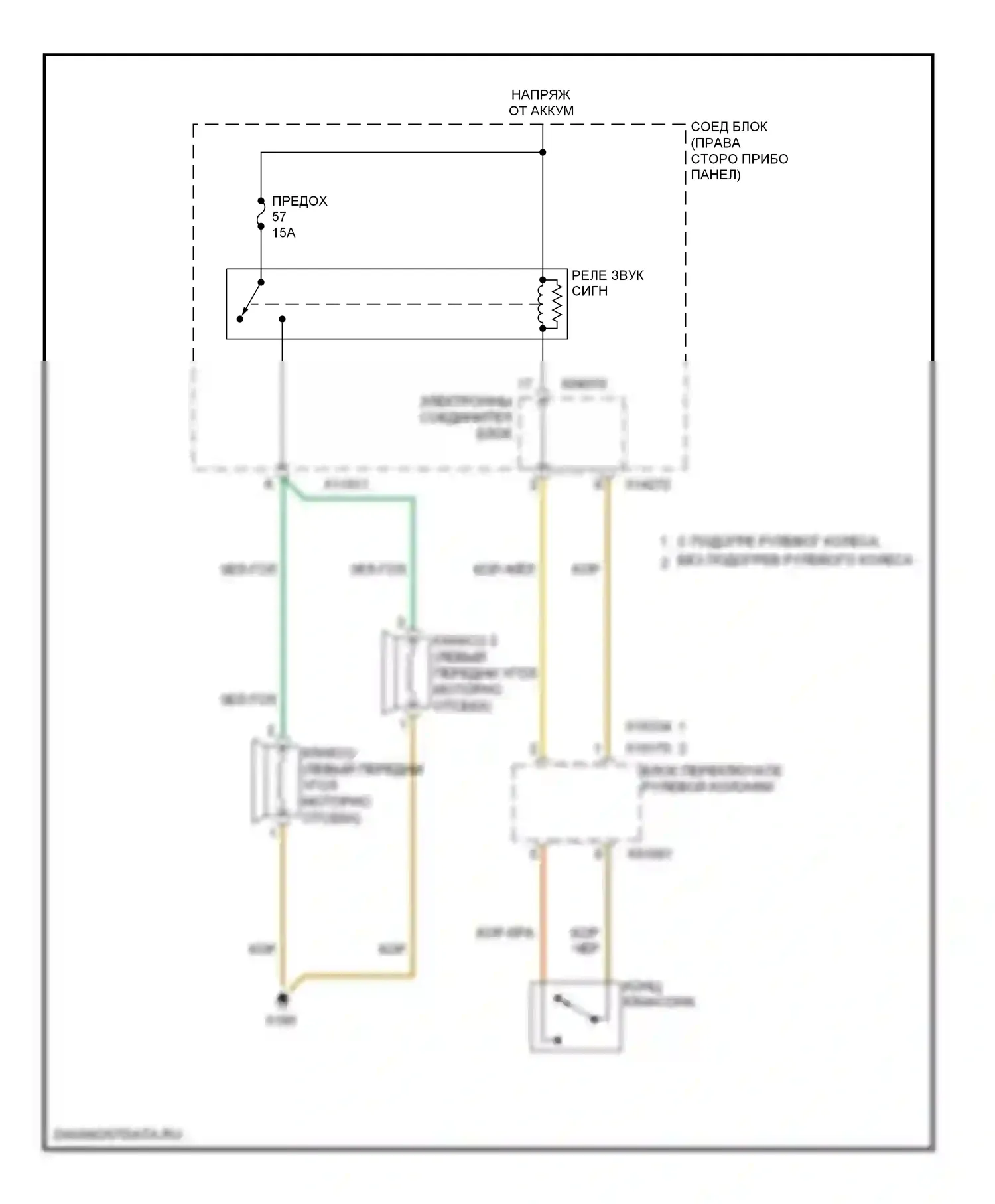 Z4 BMW E89 (2009-2013): Электросхема клаксона 