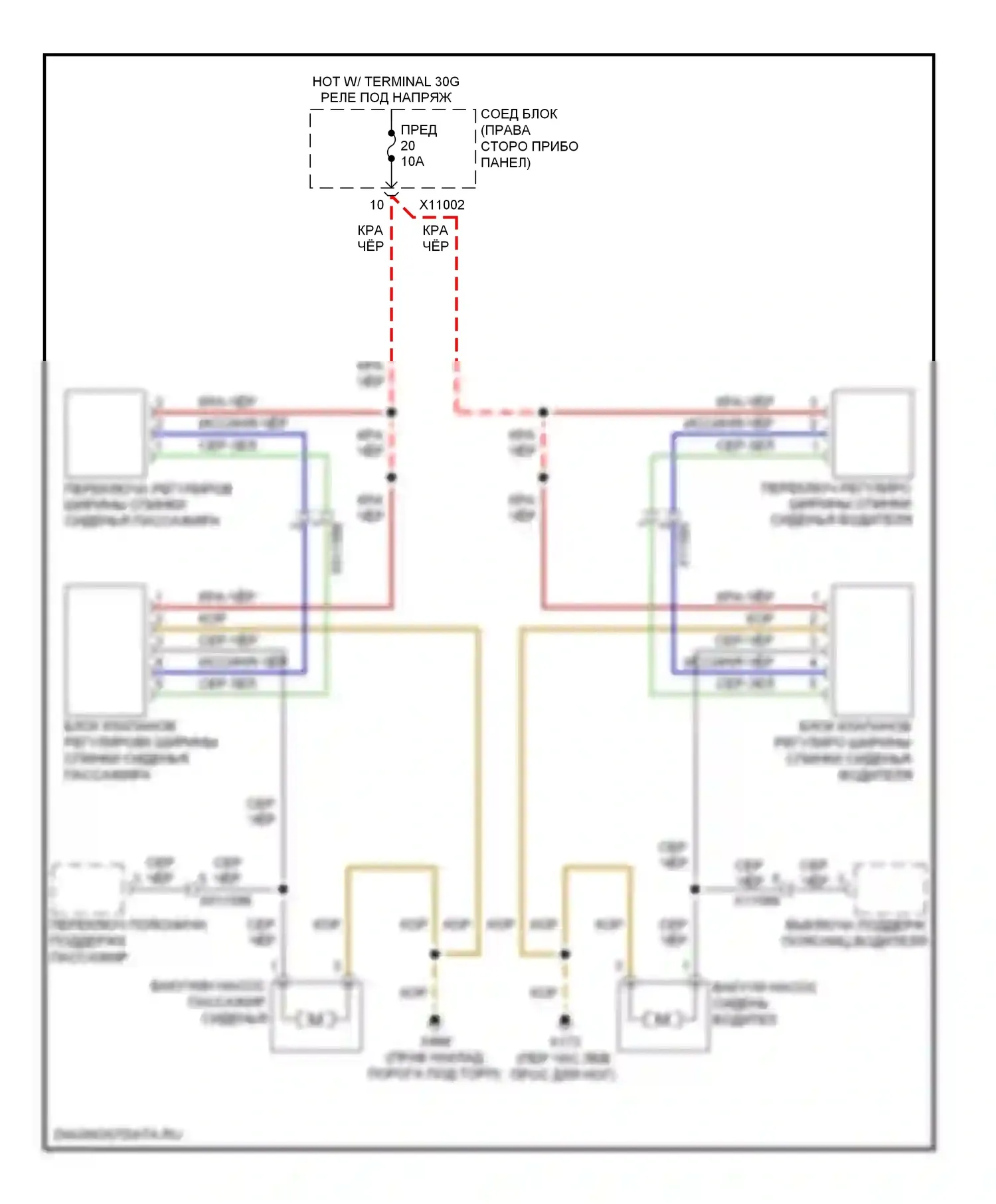 Z4 BMW E89 (2009-2013): Электросхема спортивных сидений 