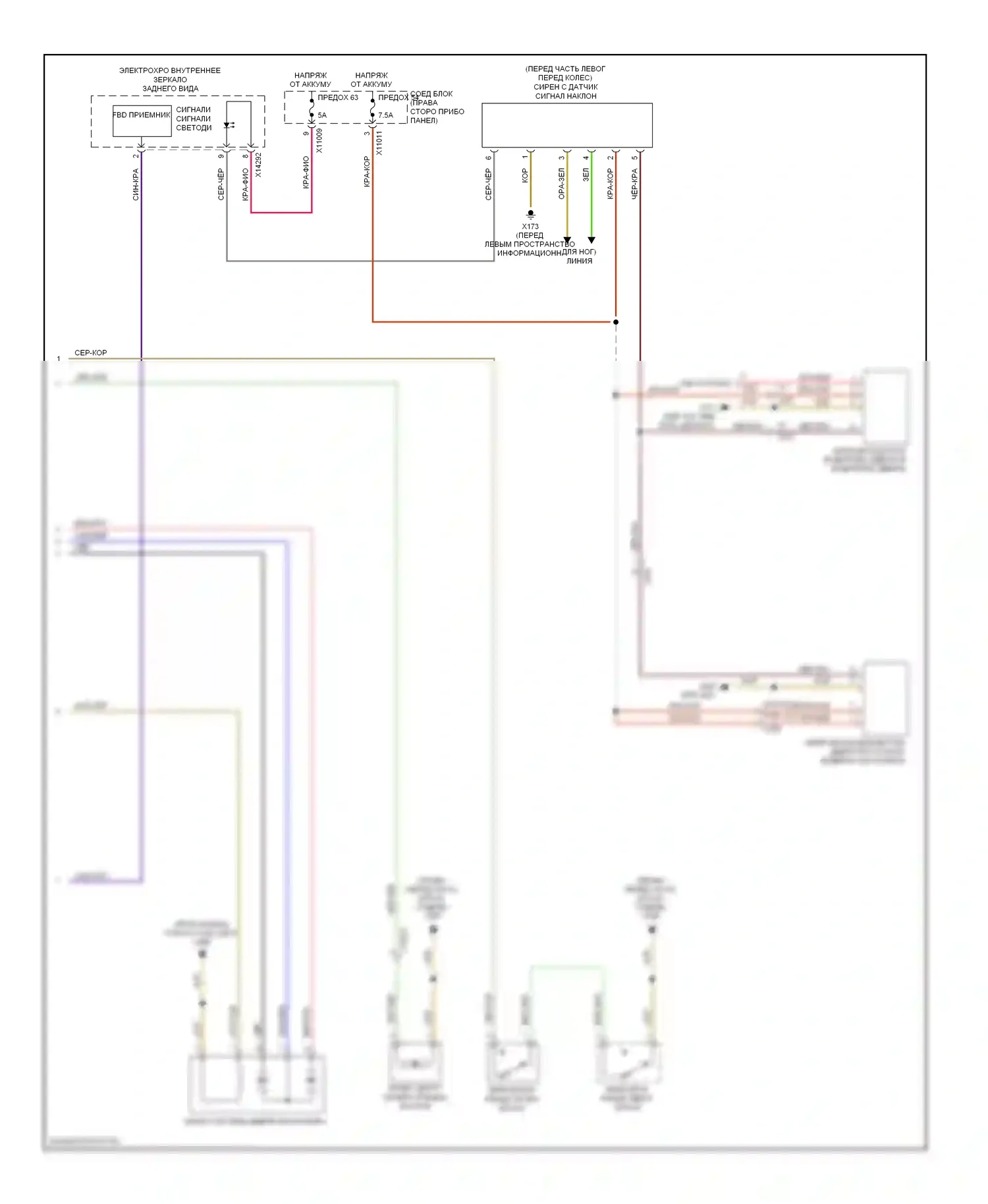 Z4 BMW E89 (2009-2013): Электросхема сигнализации и центрального запирания (2 из 2) 