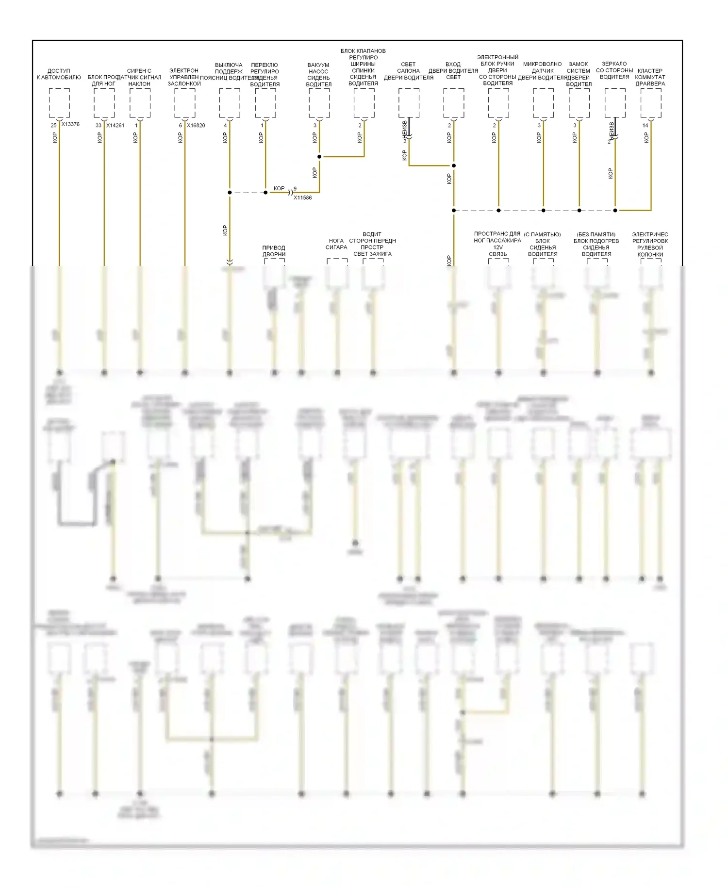 Z4 BMW E89 (2009-2013): Электросхема точек подключения масс (2 из 3) 