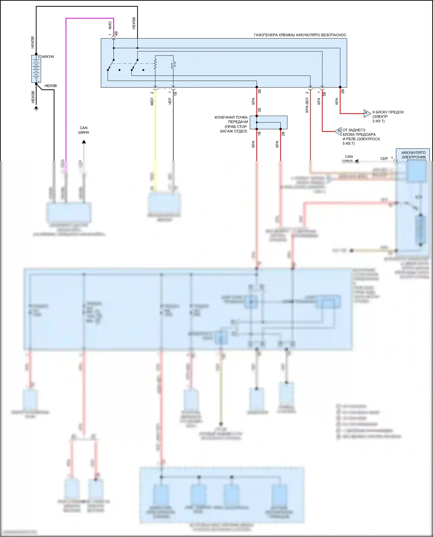 Z4 BMW G29 рестайлинг (2022-2024): Электросхема блока предохранителей реле (1 из 7) 