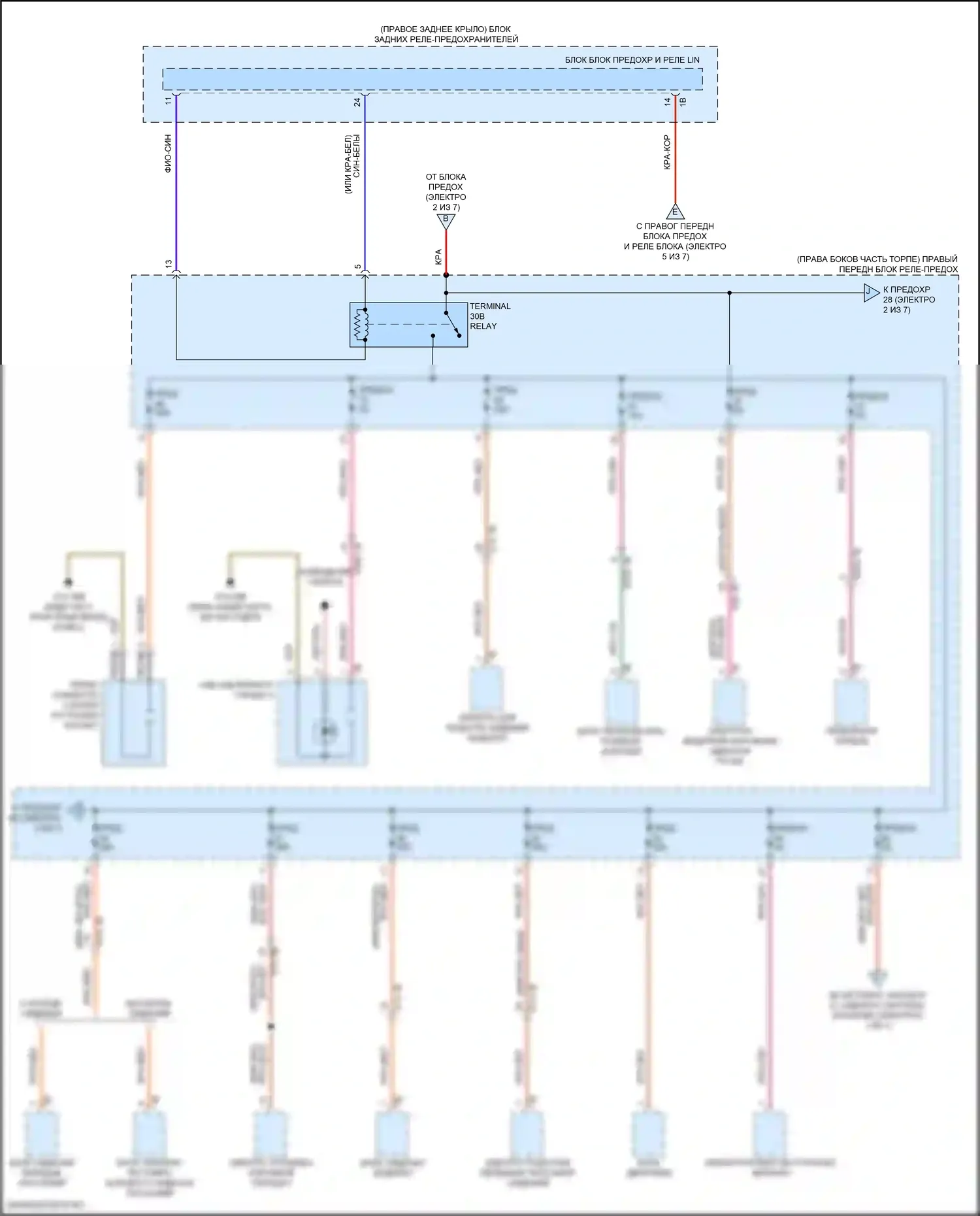 Z4 BMW G29 рестайлинг (2022-2024): Электросхема блока предохранителей реле (3 из 7) 