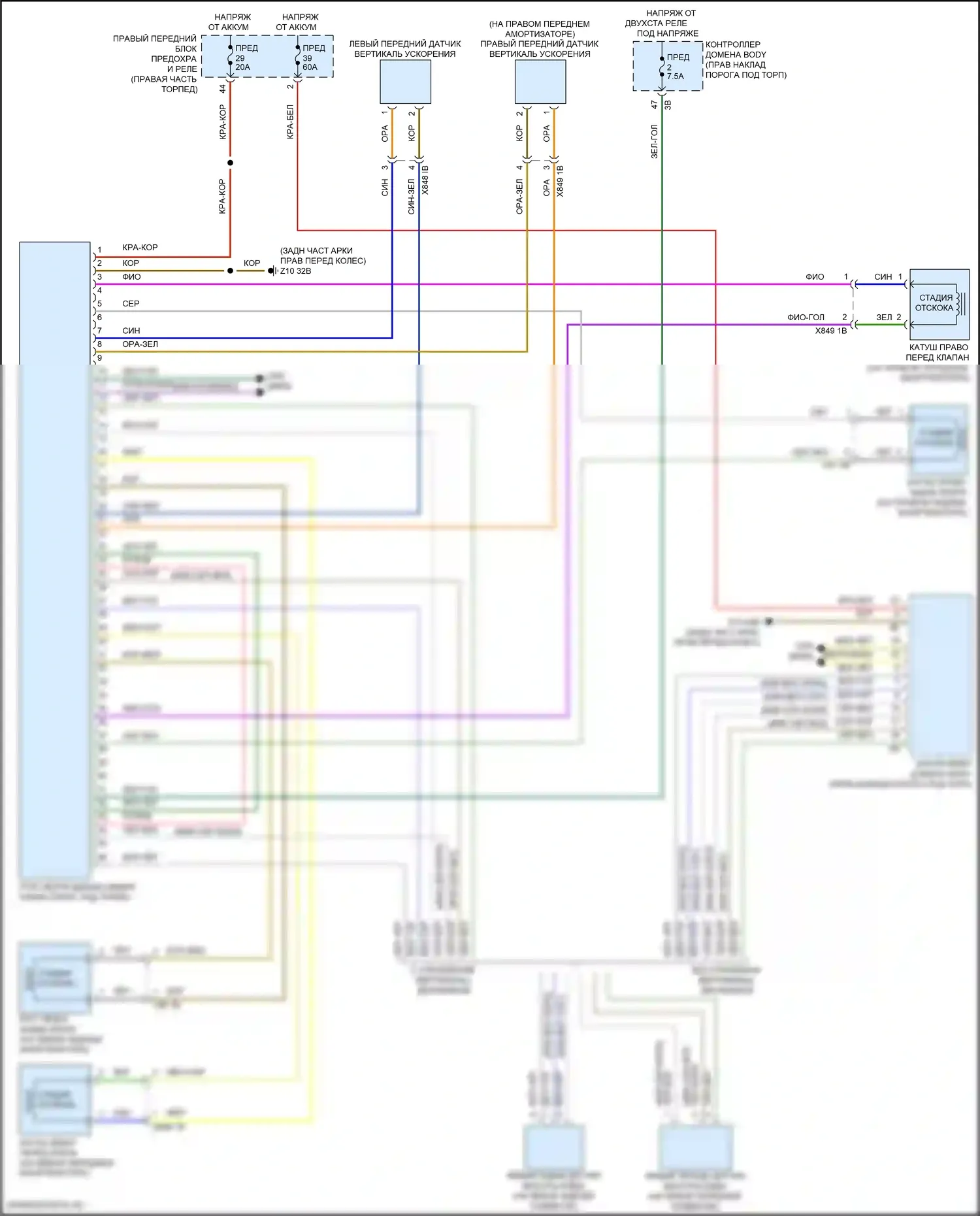 Z4 BMW G29 рестайлинг (2022-2024): Электросхема электронной подвески 