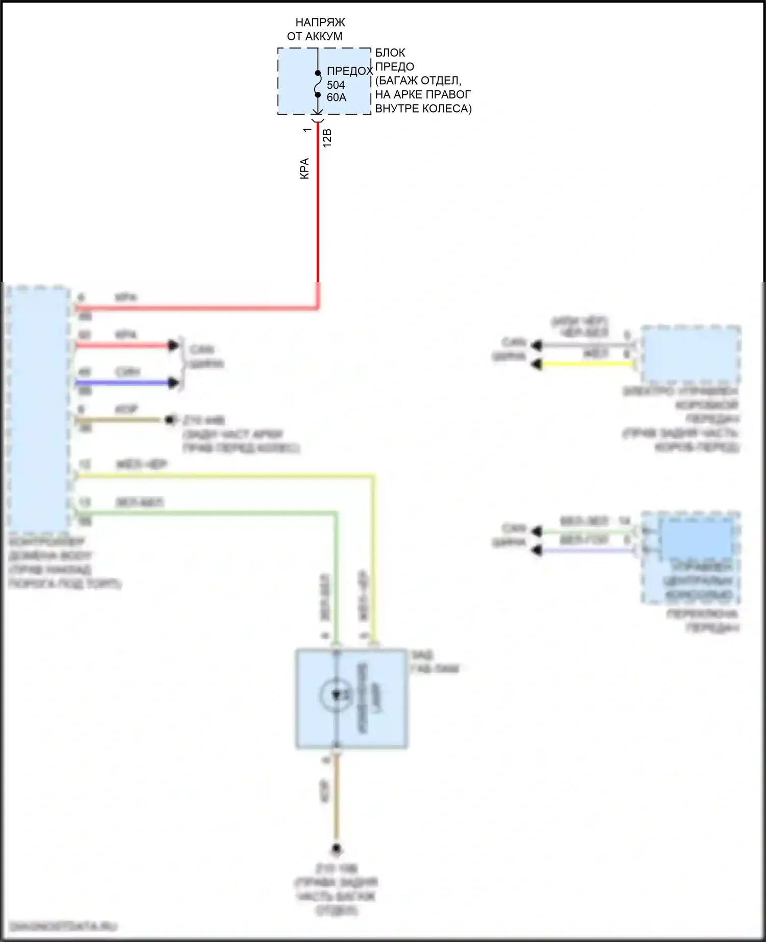 Z4 BMW G29 рестайлинг (2022-2024): Электросхема фонарей заднего хода 