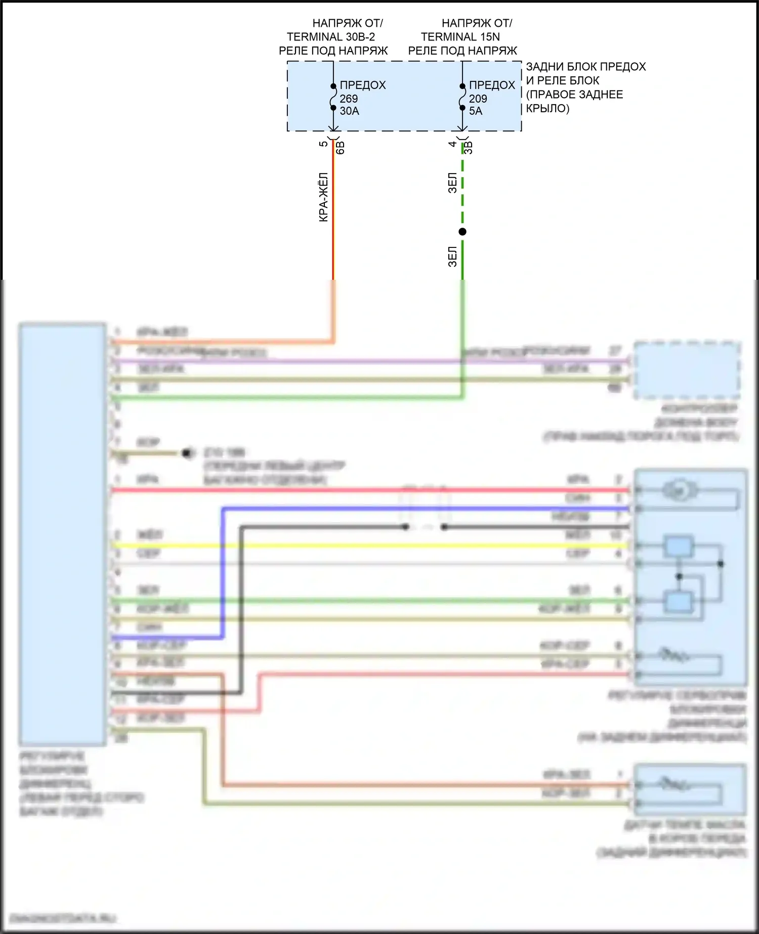 Z4 BMW G29 рестайлинг (2022-2024): Электросхема заднего моста 