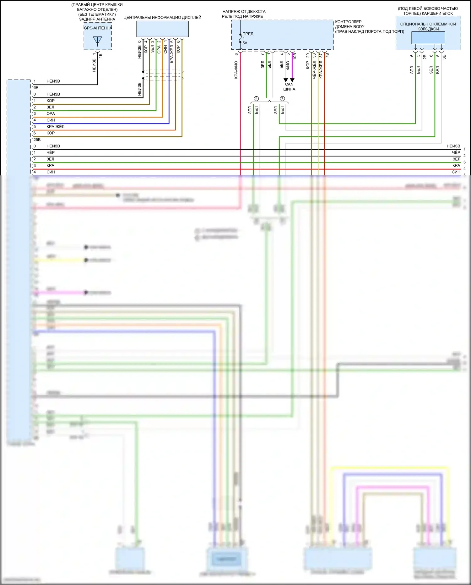 Z4 BMW G29 рестайлинг (2022-2024): Электросхема аудиоблока приемника, средний уровень (1 из 4) 