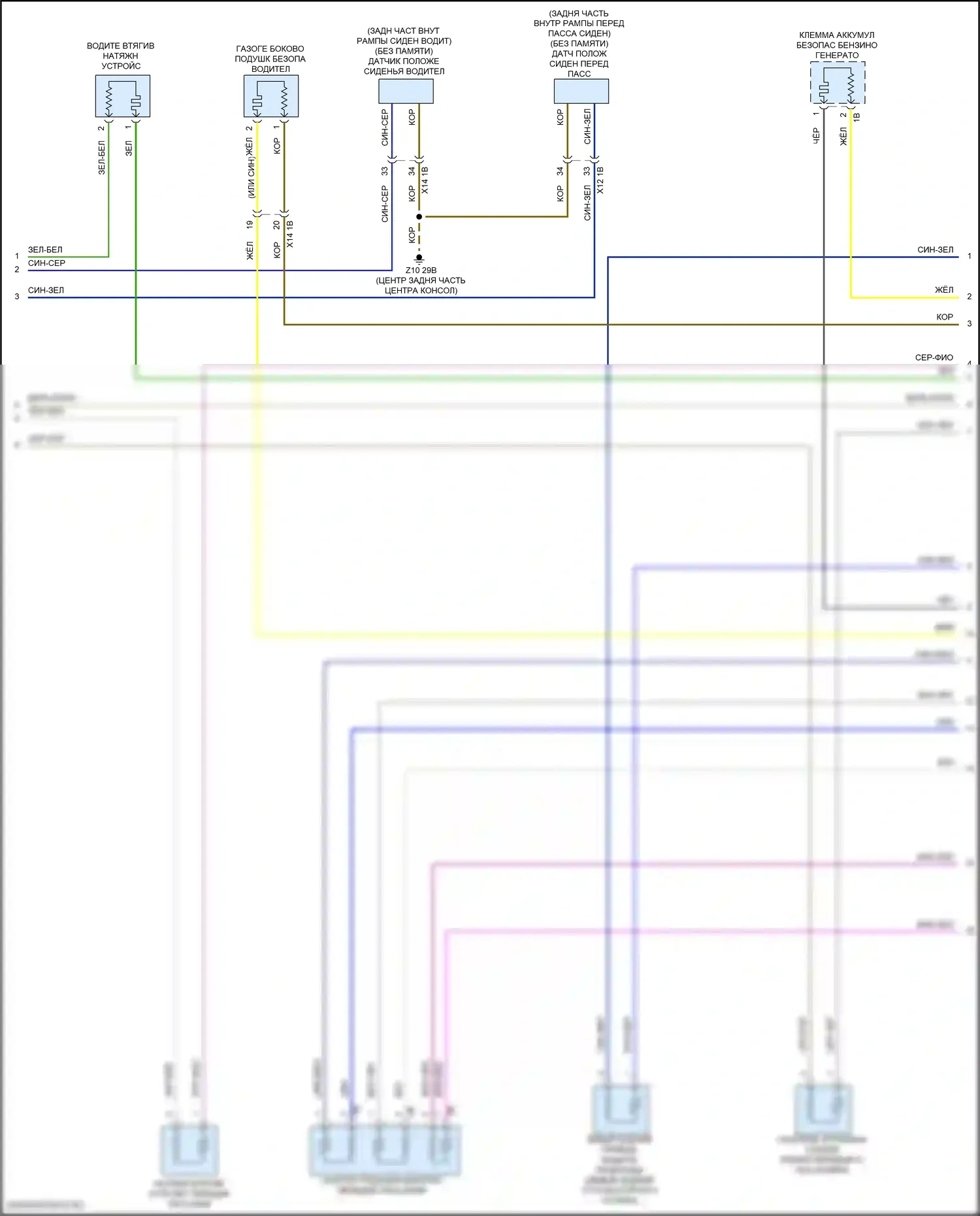 Z4 BMW G29 рестайлинг (2022-2024): Электросхема подушек безопасности (3 из 4) 