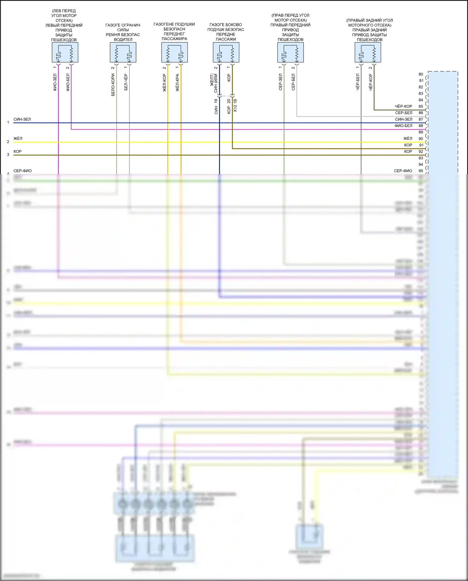 Z4 BMW G29 рестайлинг (2022-2024): Электросхема подушек безопасности (4 из 4) 