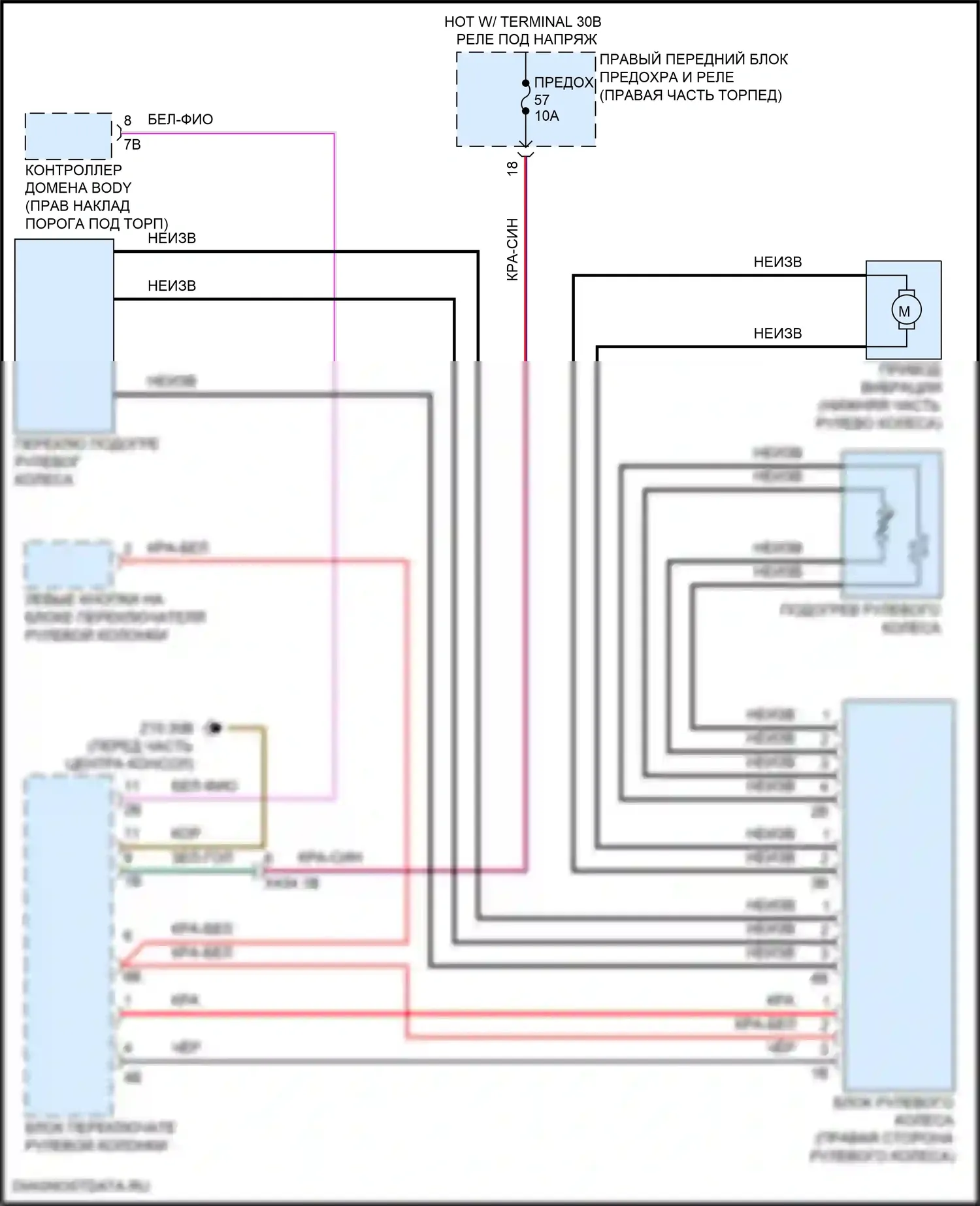 Z4 BMW G29 рестайлинг (2022-2024): Электросхема рулевого колеса с подогревом 