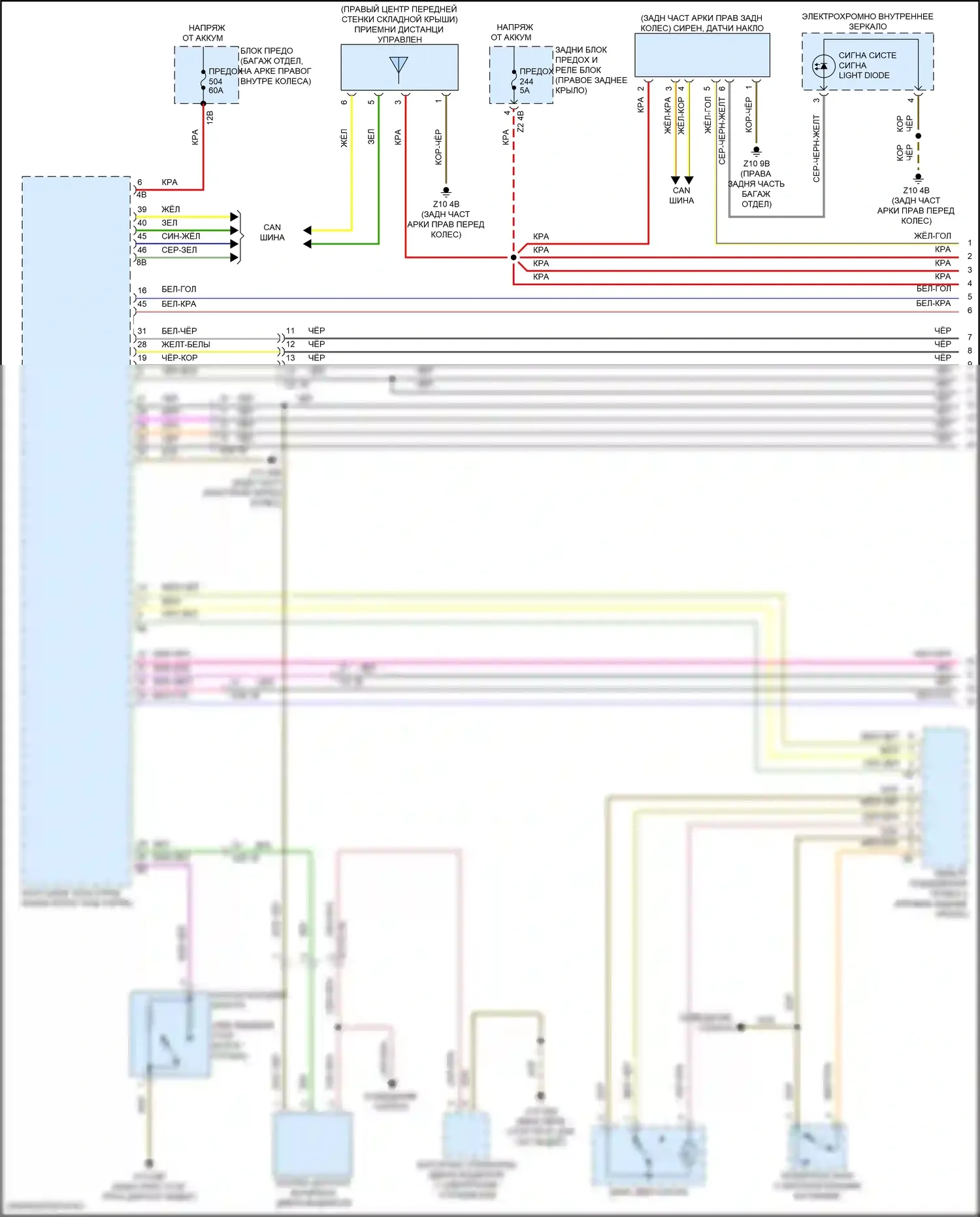 Z4 BMW G29 рестайлинг (2022-2024): Электросхема сигнализации и центрального запирания (1 из 2) 