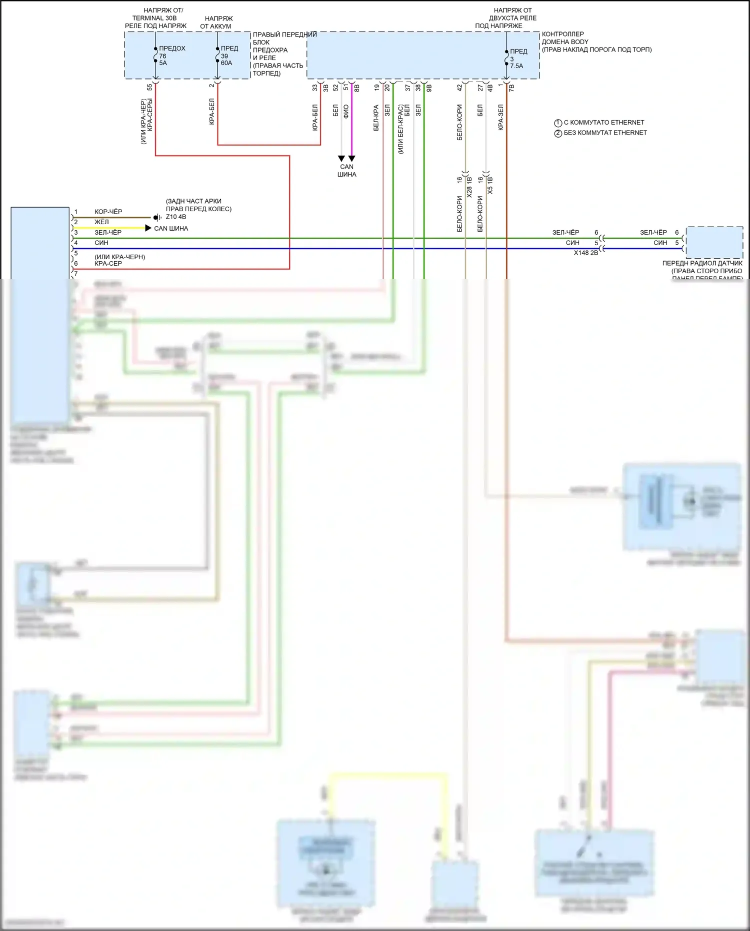Z4 BMW G29 рестайлинг (2022-2024): Электросхема сигнализации о выезде с полосы движения 
