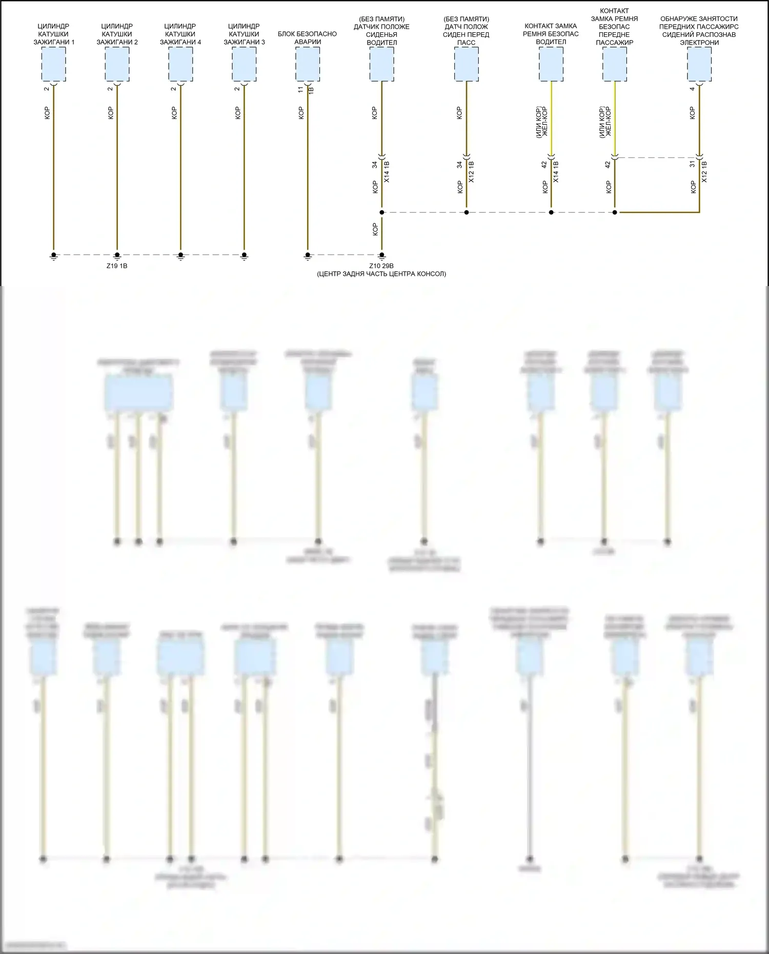 Z4 BMW G29 рестайлинг (2022-2024): Электросхема точек подключения масс (3 из 5) 