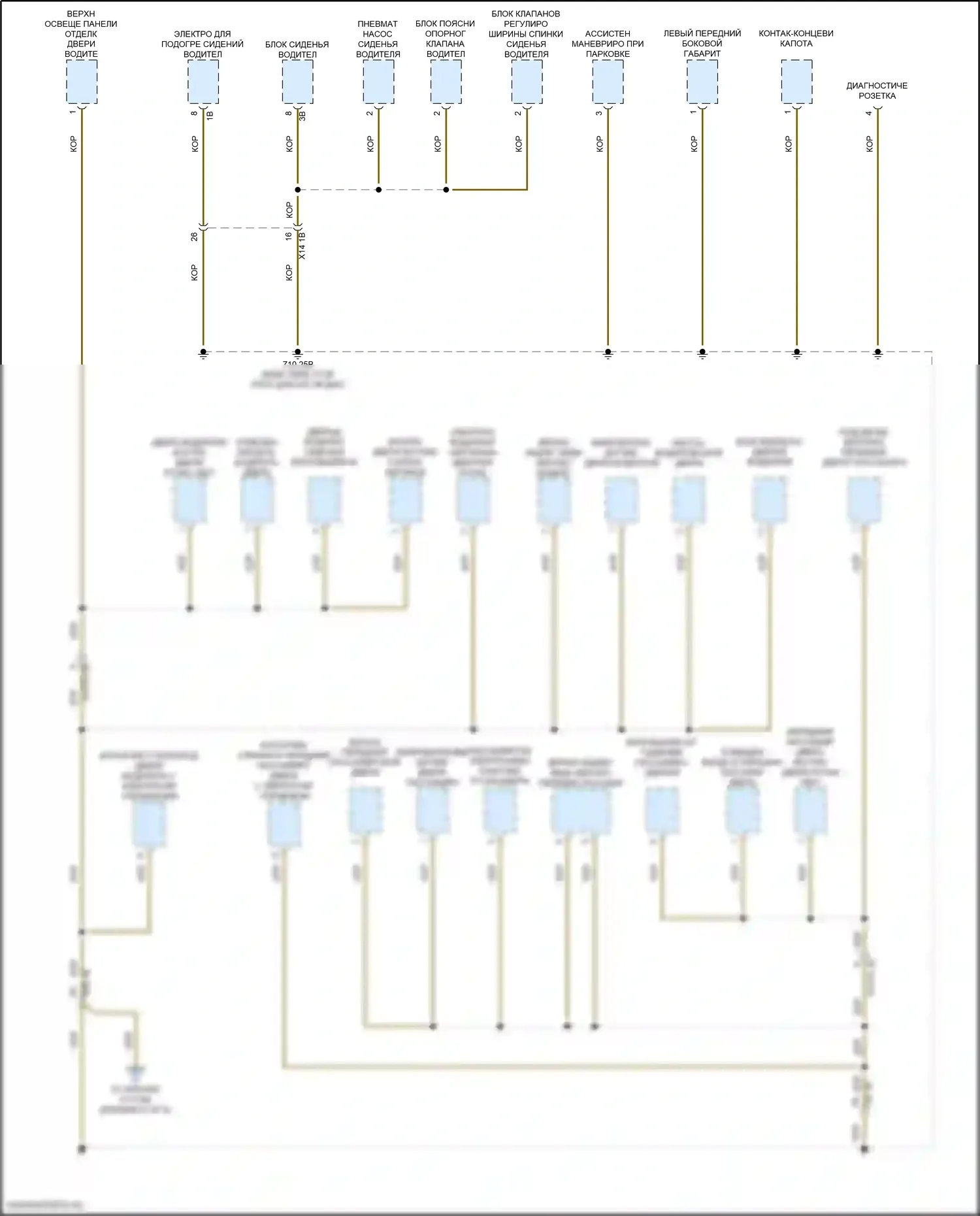 Z4 BMW G29 рестайлинг (2022-2024): Электросхема точек подключения масс (4 из 5) 