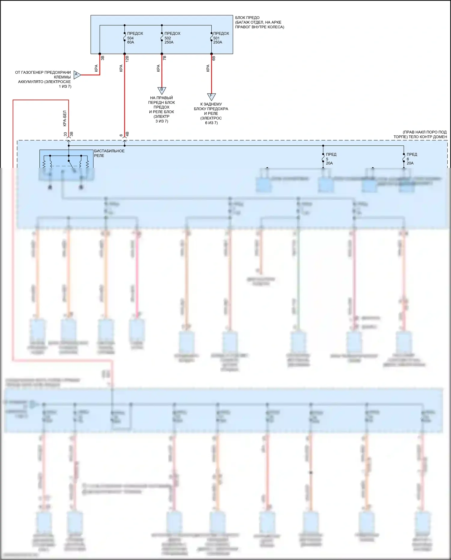 Z4 BMW G29 (2018-2022): Электросхема блока предохранителей реле (2 из 7) 