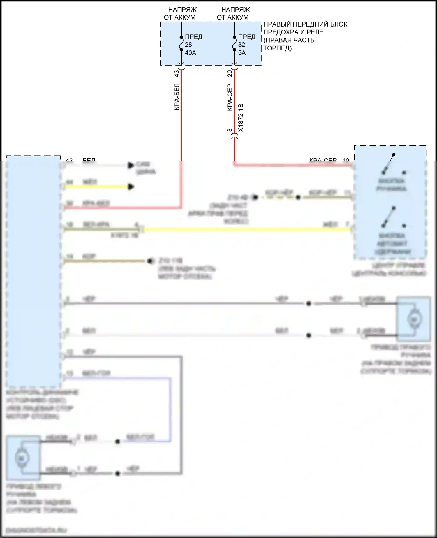 Z4 BMW G29 (2018-2022): Электросхема блокировки селектора 