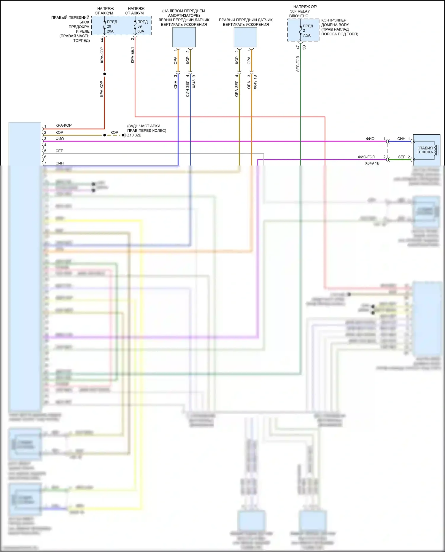 Z4 BMW G29 (2018-2022): Электросхема электронной подвески 