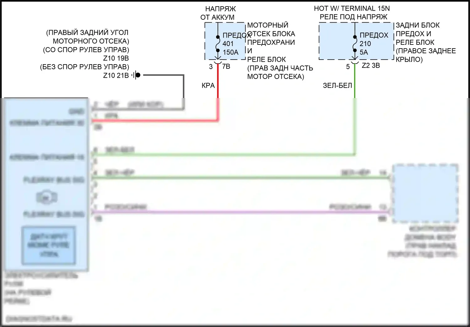 Z4 BMW G29 (2018-2022): Электросхема электроусилителя руля 