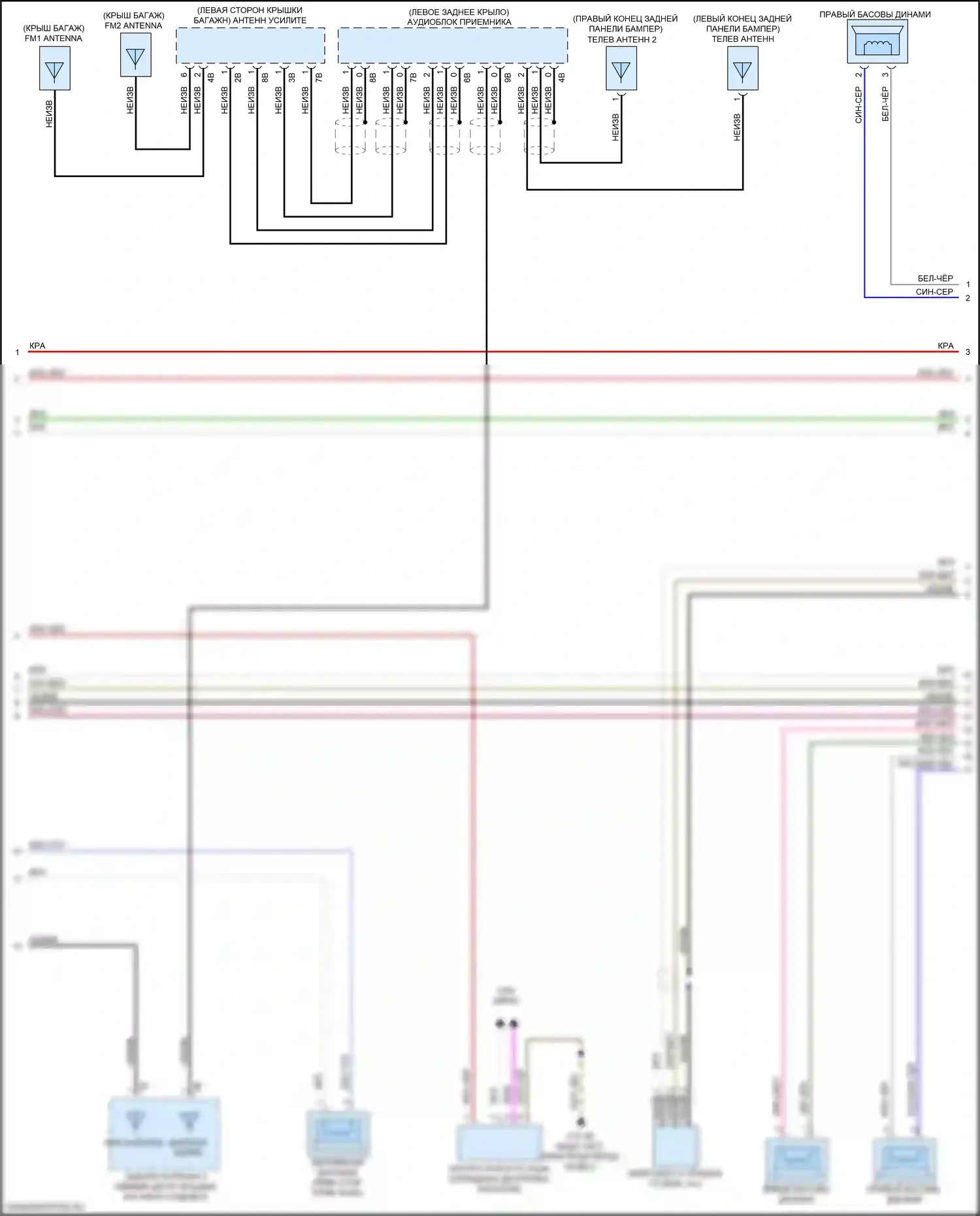 Z4 BMW G29 (2018-2022): Электросхема аудиоблока приемника, высокий уровень (3 из 4) 