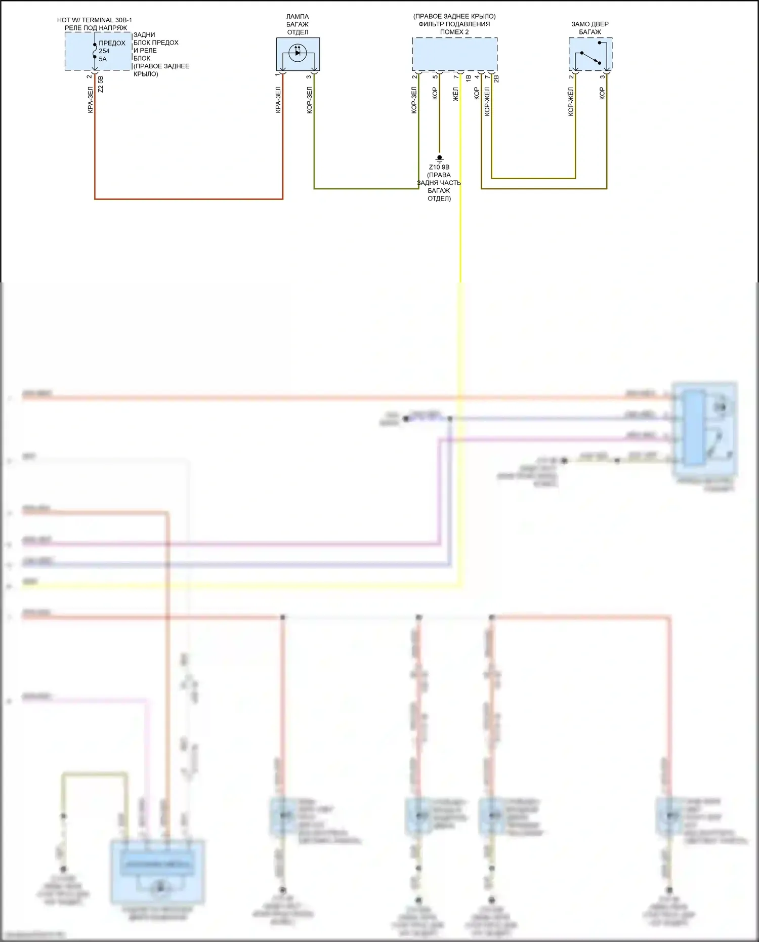 Z4 BMW G29 (2018-2022): Электросхема освещения салона (3 из 3) 