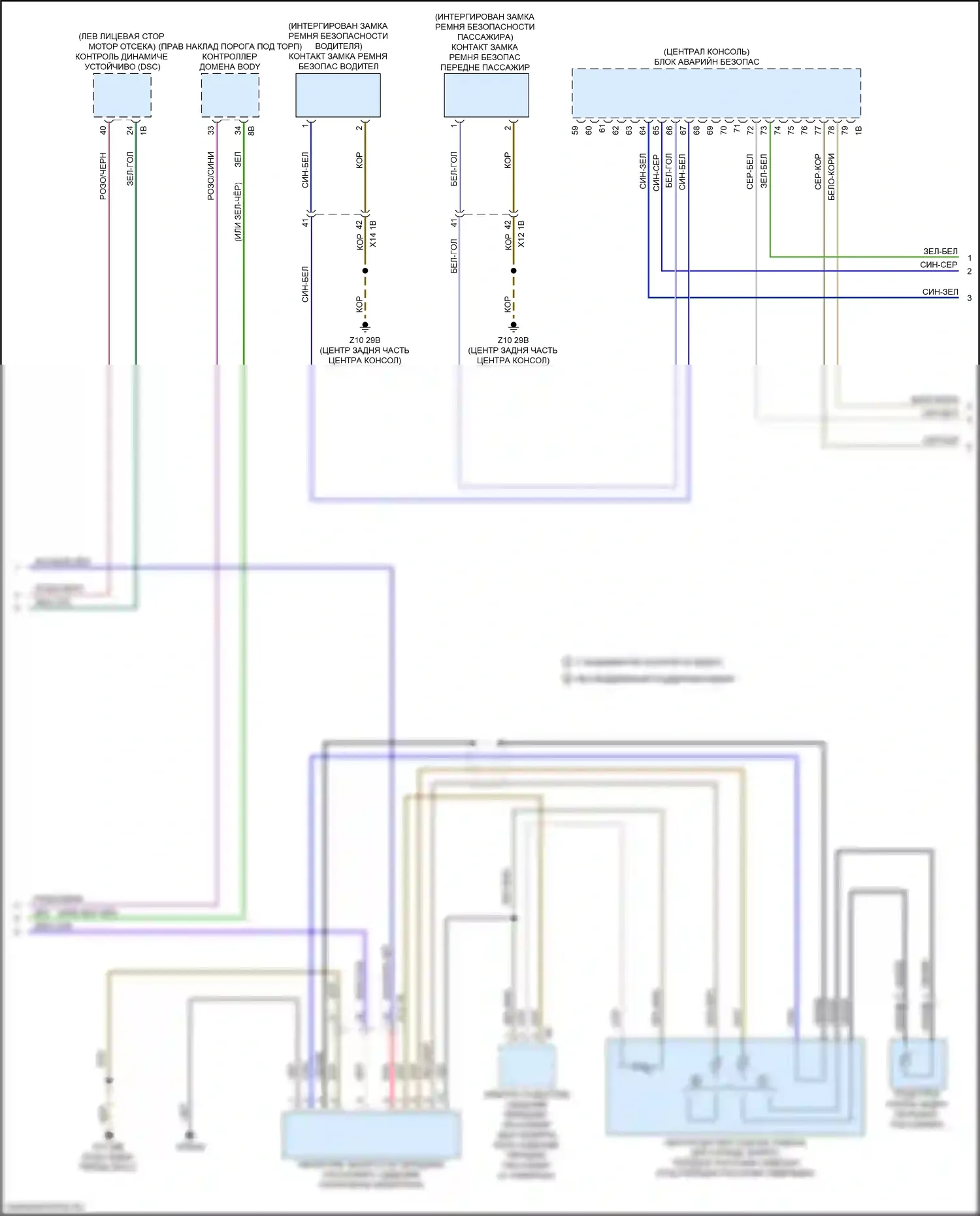 Z4 BMW G29 (2018-2022): Электросхема подушек безопасности (2 из 4) 