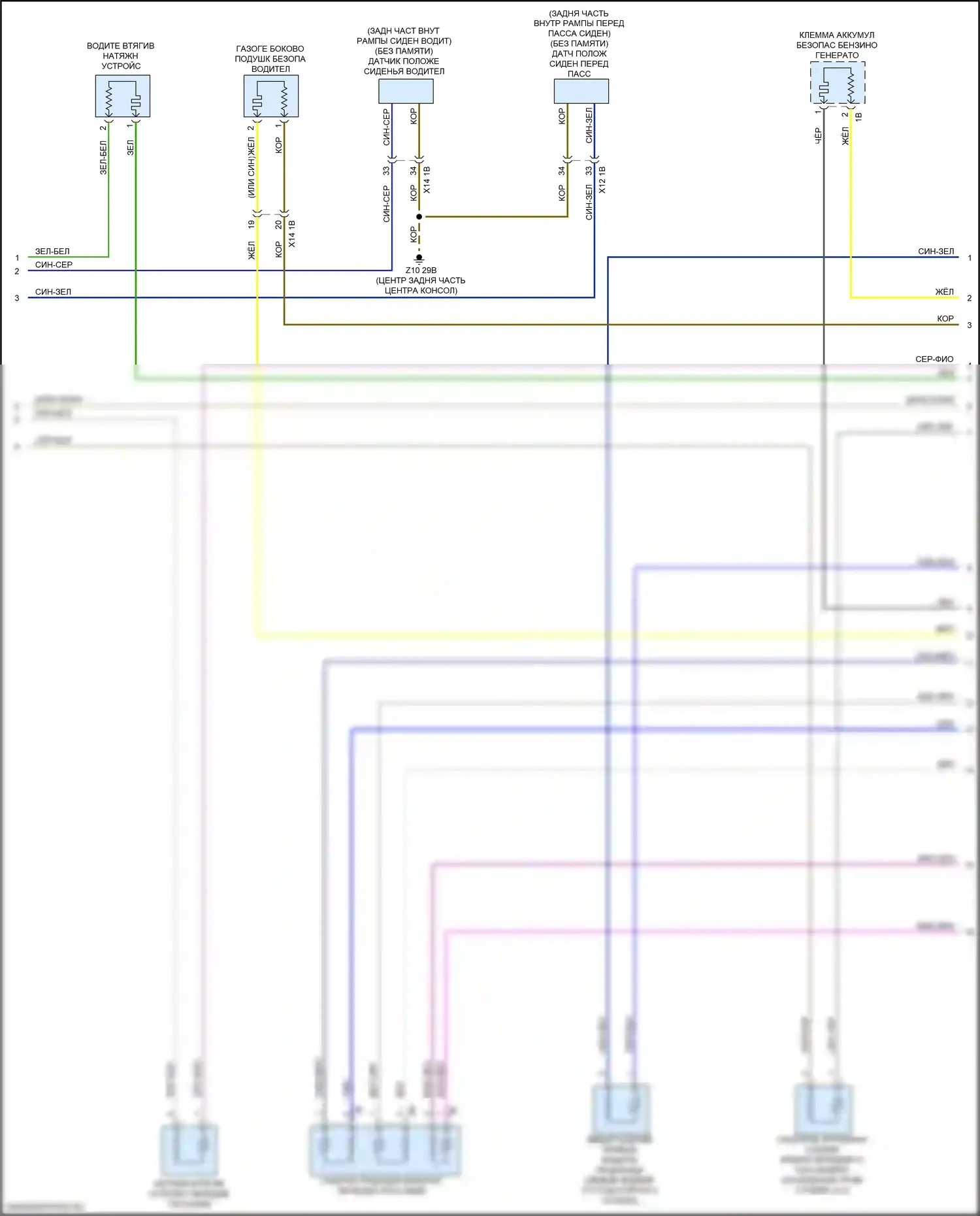 Z4 BMW G29 (2018-2022): Электросхема подушек безопасности (3 из 4) 