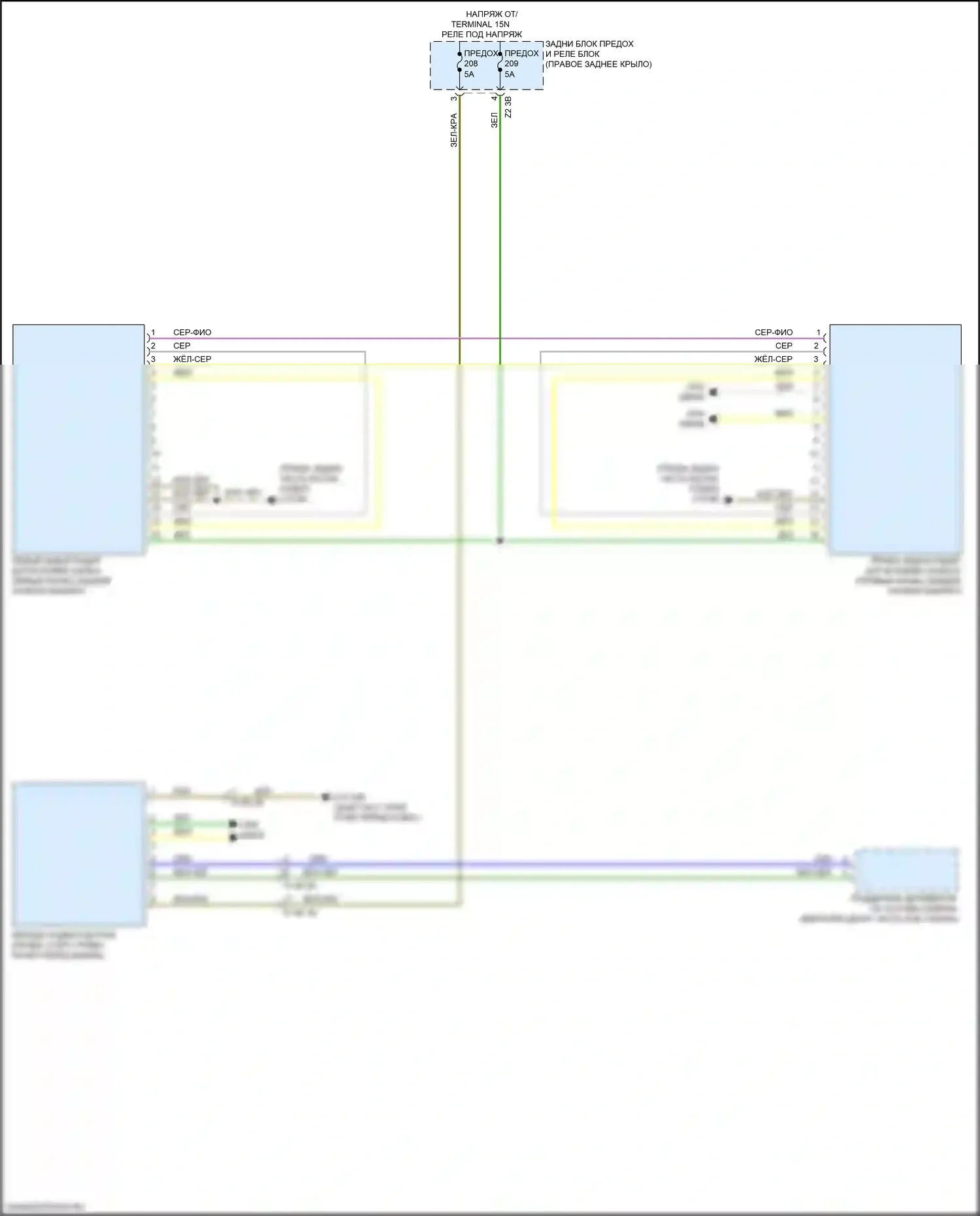 Z4 BMW G29 (2018-2022): Электросхема мониторинга в слепой зоне 