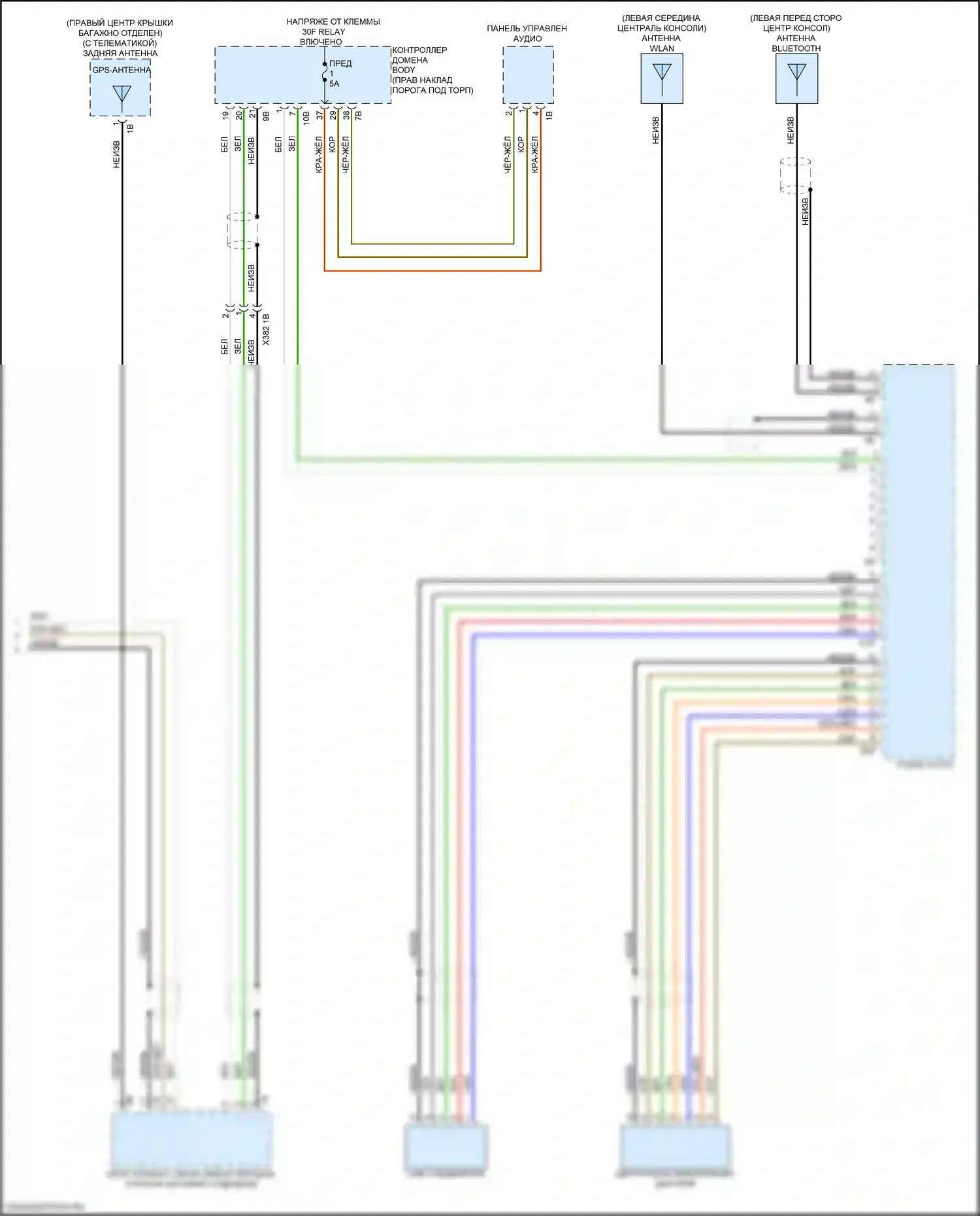 Z4 BMW G29 (2018-2022): Электросхема навигации, с магнитолой hifi и без активного звукового оформления (3 из 3) 