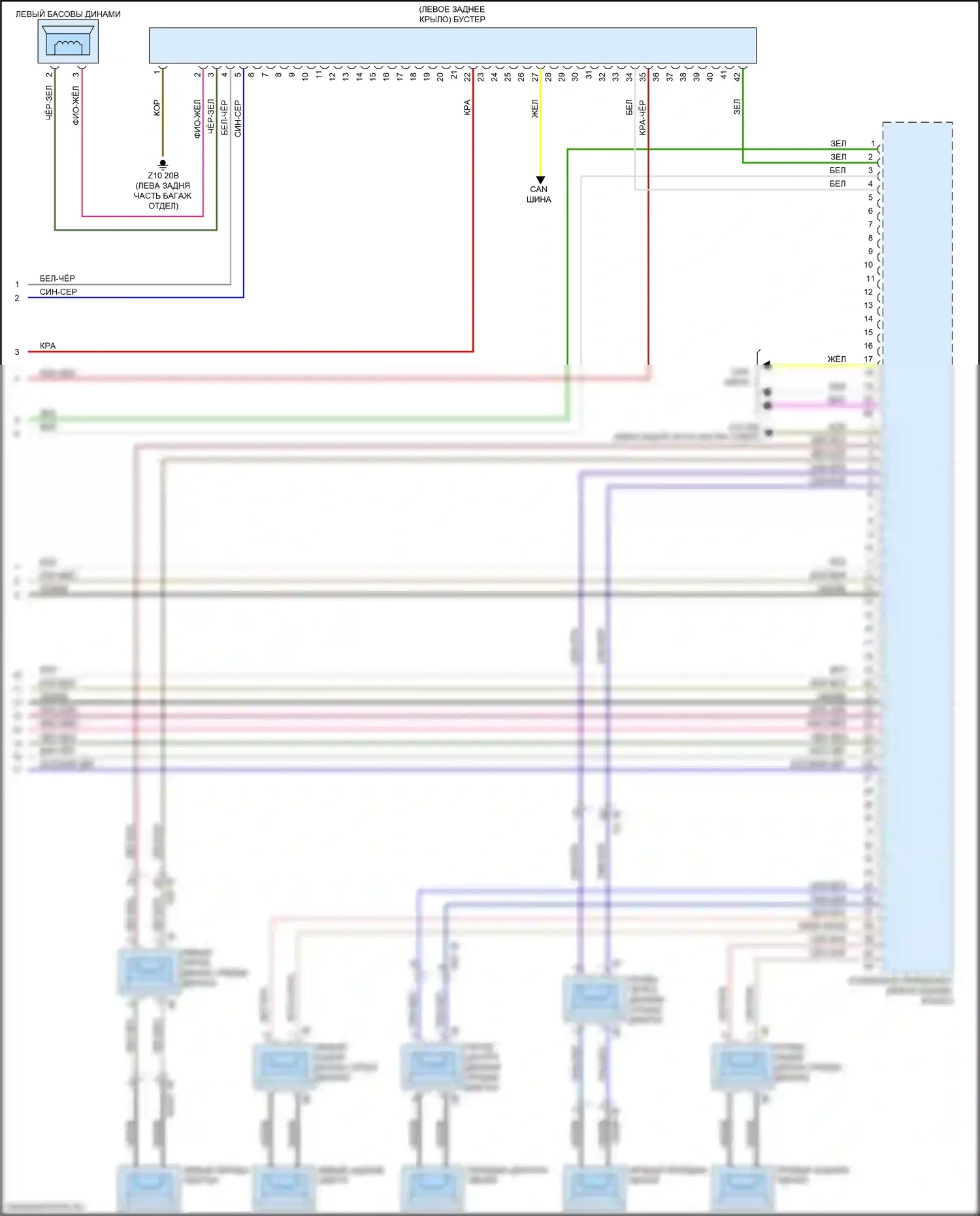 Z4 BMW G29 (2018-2022): Электросхема навигации, высокий уровень с аудиоблоком приемника (4 из 4) 
